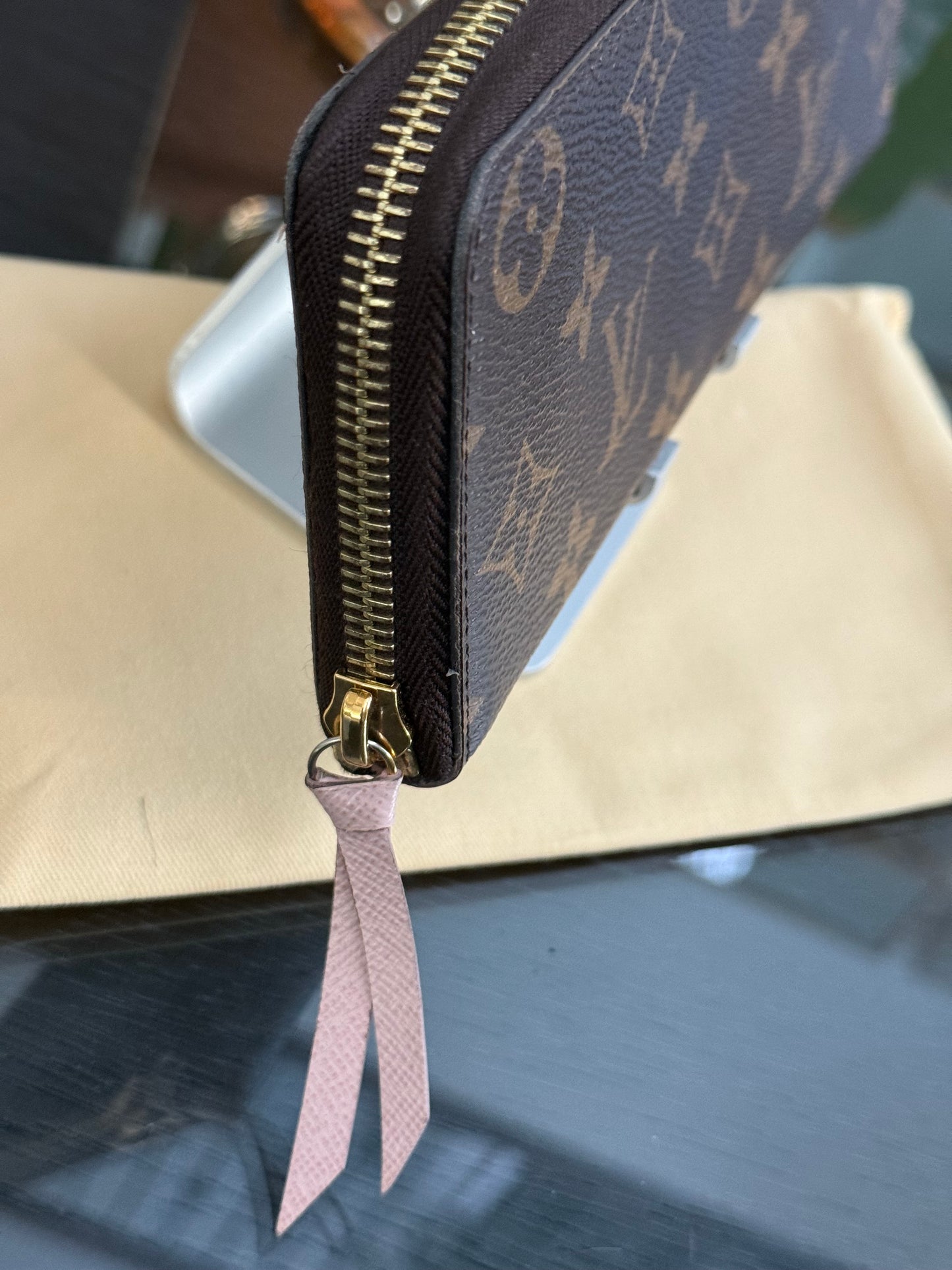 Clemence Wallet in Rose Ballerine Monogram with Dustbag and Box π
Microchipped