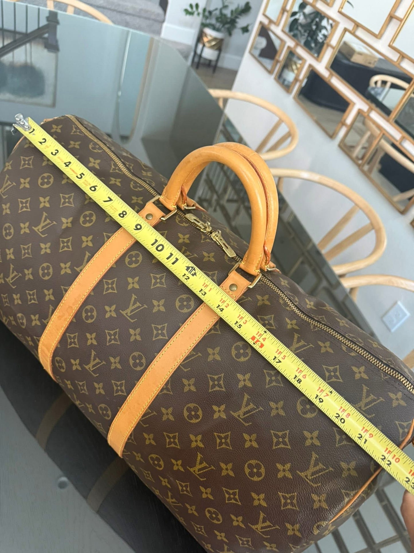 Keepall 55 Bandoulier with Original Strap, Luggage tag and Poignet 🗓️ Year: 1996