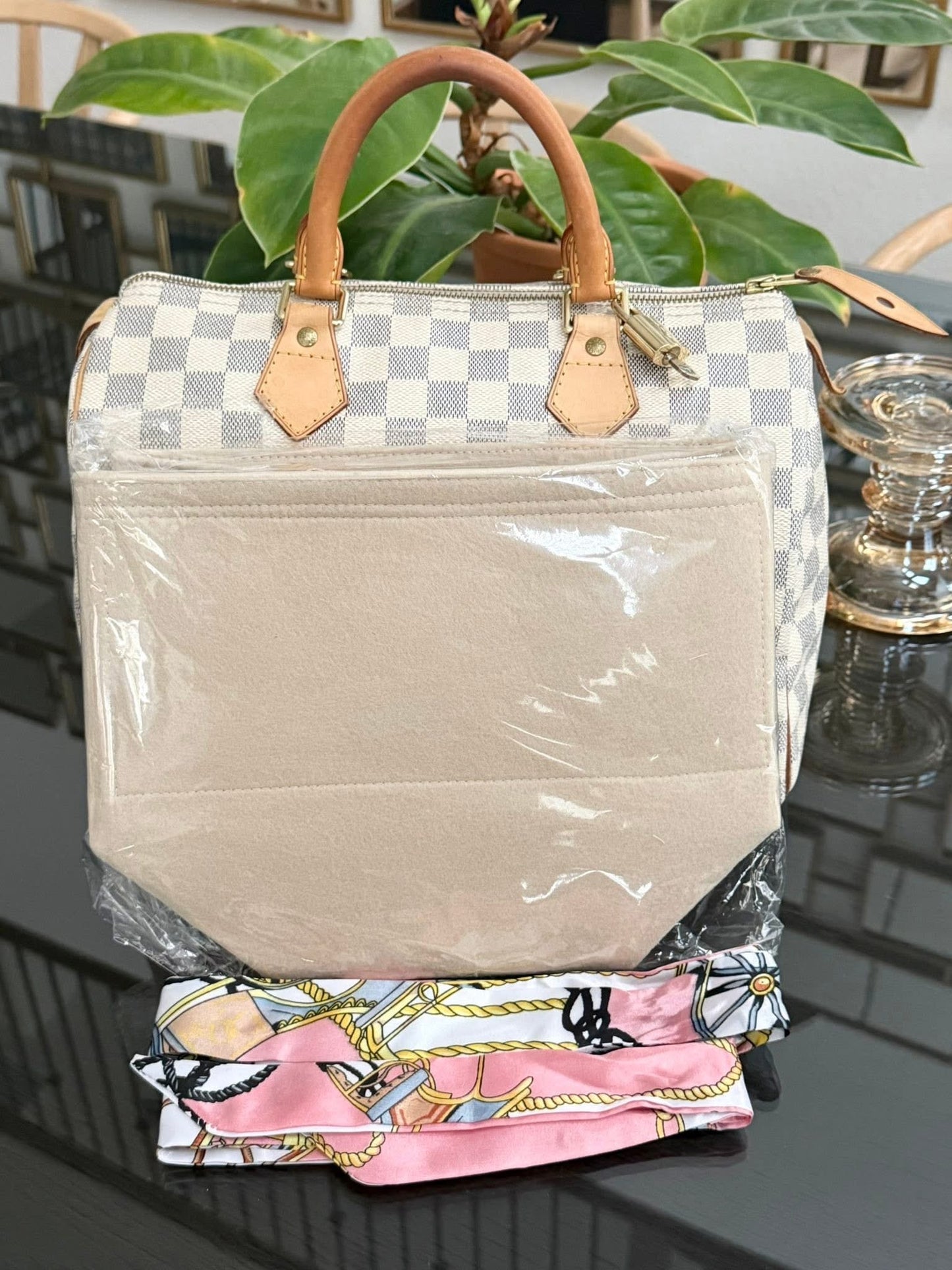 Speedy 30 in Damier Azur with lock 🔐 key, Insert Organizer and Non branded twilly -🗓️ Year 2010