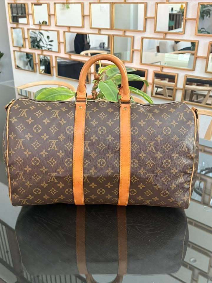Keepall 45 Bandoulier with Original Strap , Luggage Tag and Poignet 📅 Year: 1989