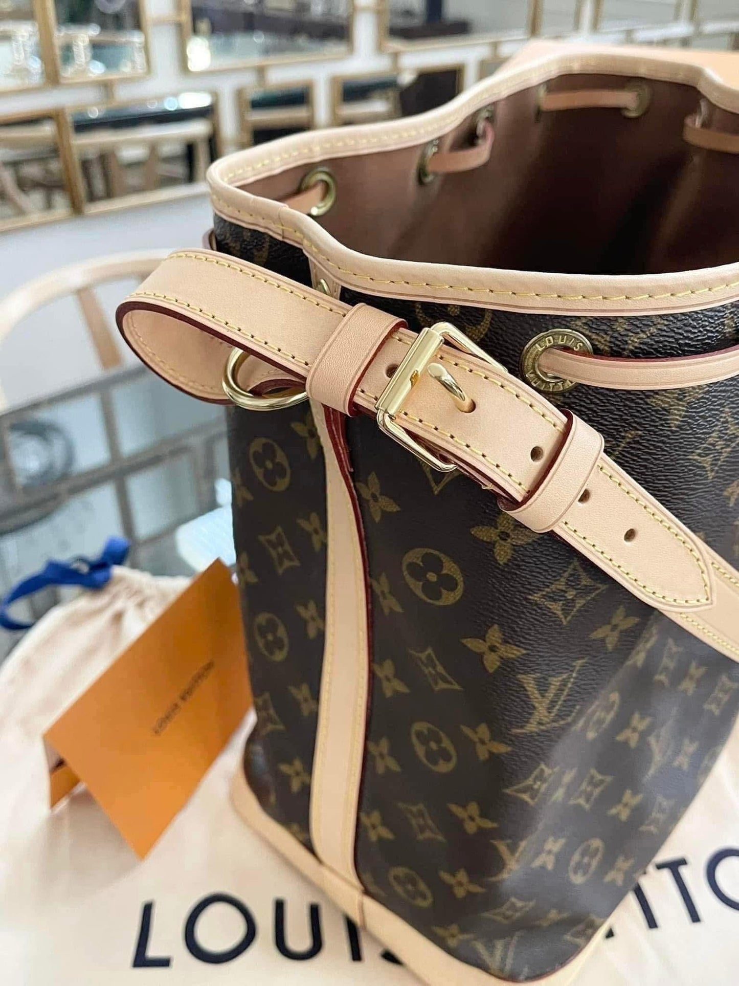 Noe GM Monogram -Brand-new replaced vachetta 💥 with Dustbag and official repair receipt from LV