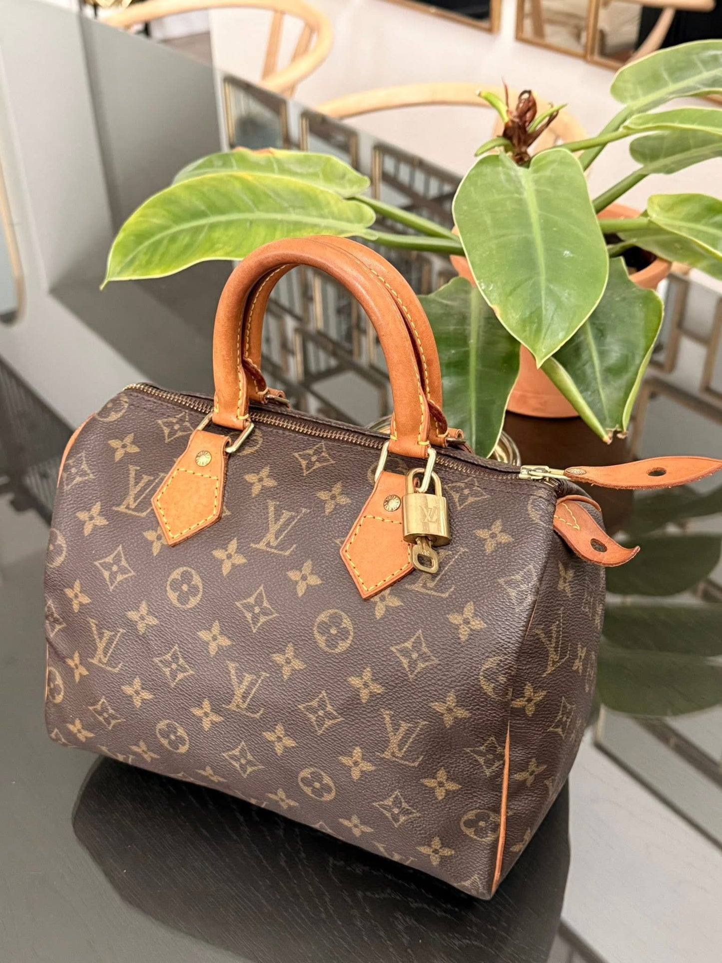 Speedy 25 in Monogram with Lock 🔐 and Key -🗓️ Year: 2000