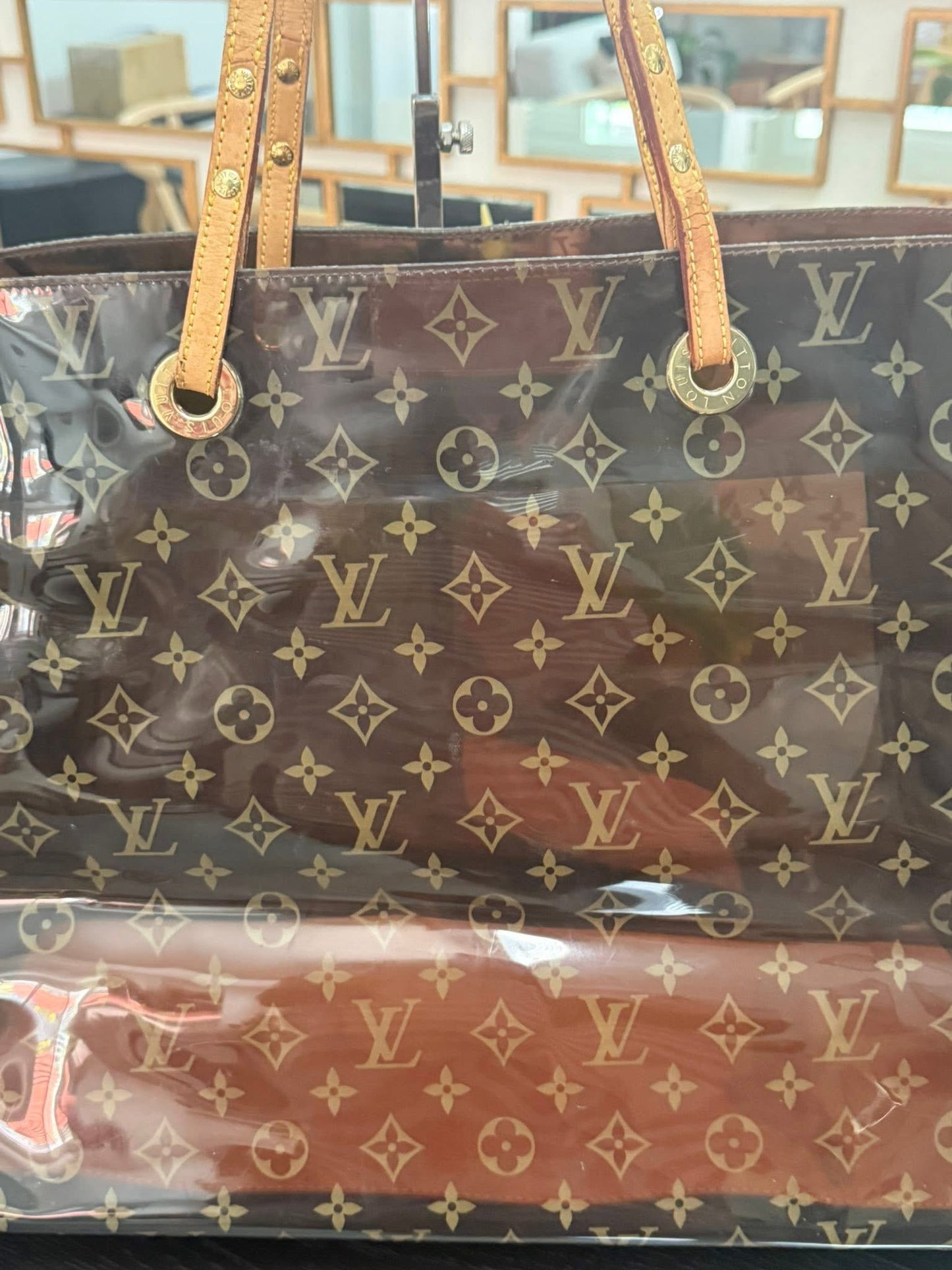 Clear Monogram Vinyl Cabas Cruise GM Tote with Pouch 📅 Year: 2000