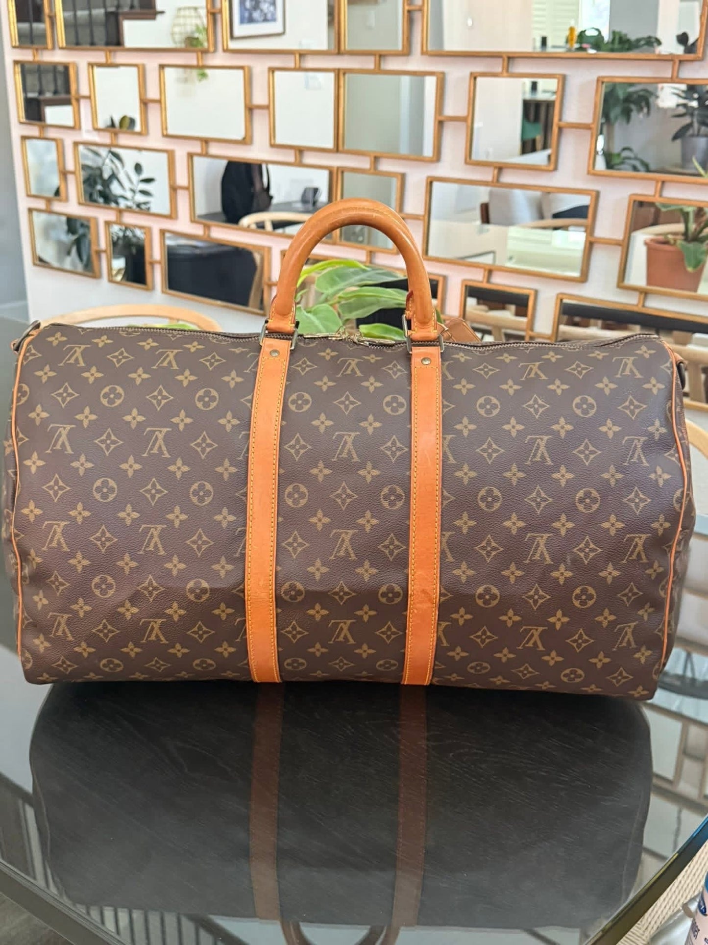 Keepall 55 Bandoulier with Original Strap, Luggage tag and Poignet 🗓️ Year: 1988