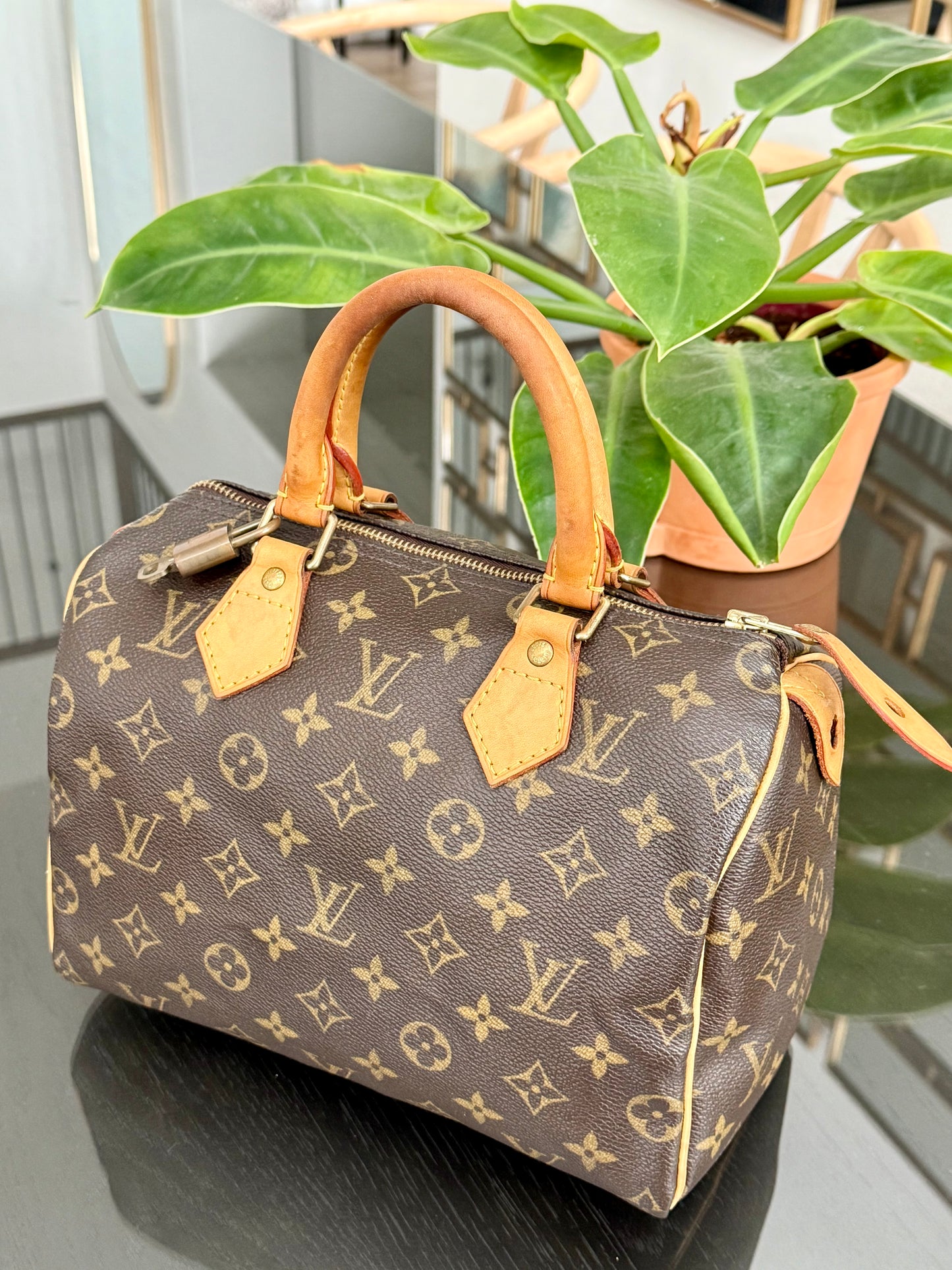 Speedy 25 in Monogram with Lock 🔐 and Key -🗓️ Year: 2005