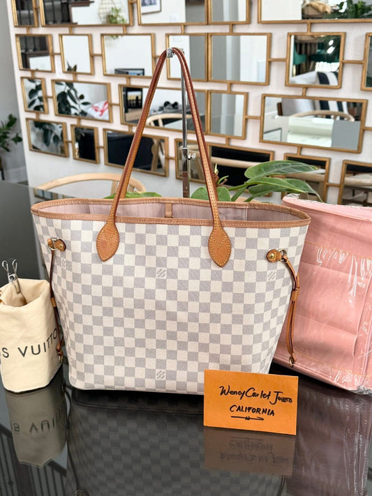 Neverfull MM Azur in Rose Ballerine with Dustbag and Insert Organizer 🌺 📅 Year: 2019