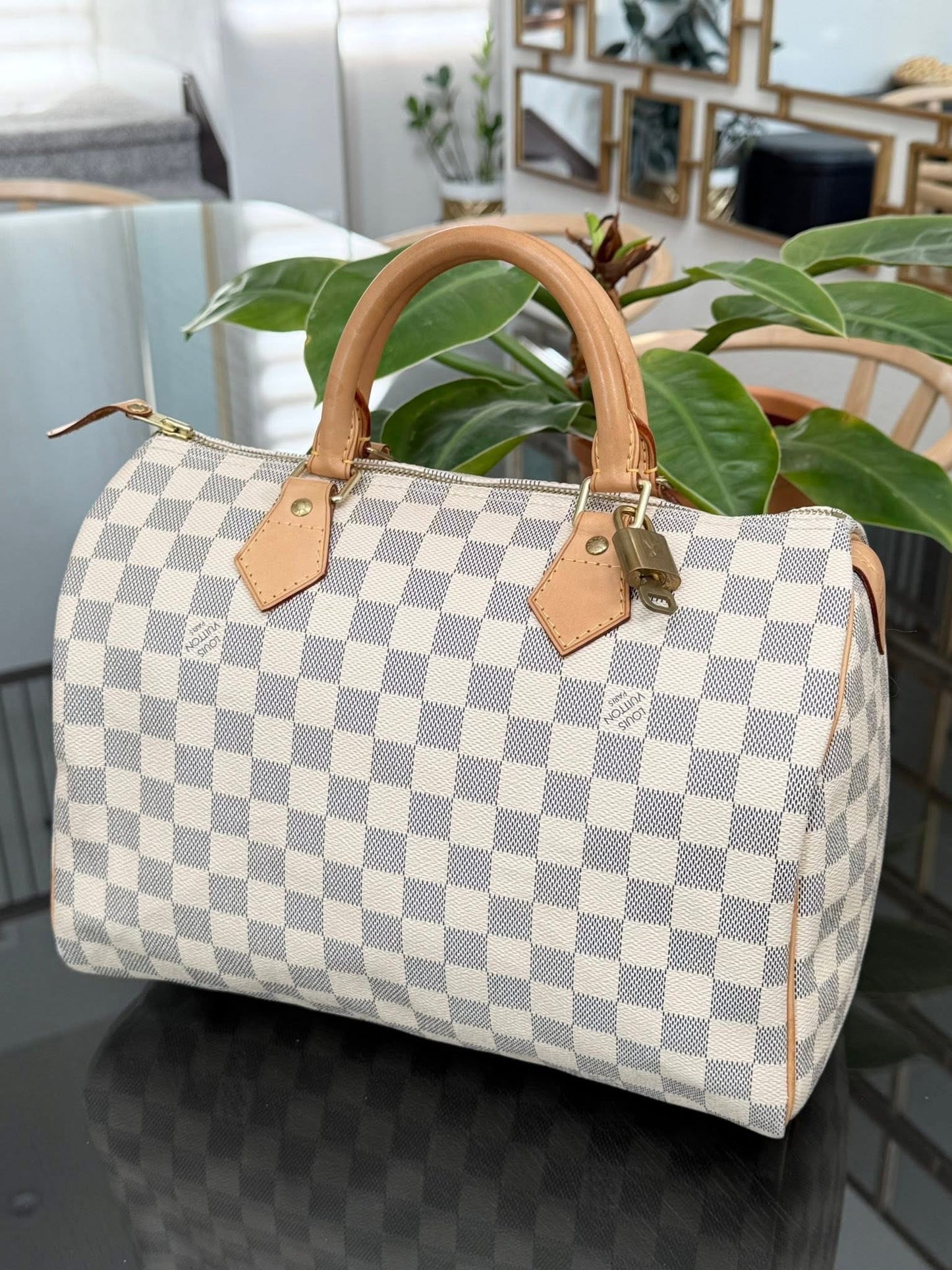 Speedy 30 in Damier Azur with lock 🔐 key, Dustbag and Insert Organizer -🗓️ Year 2012