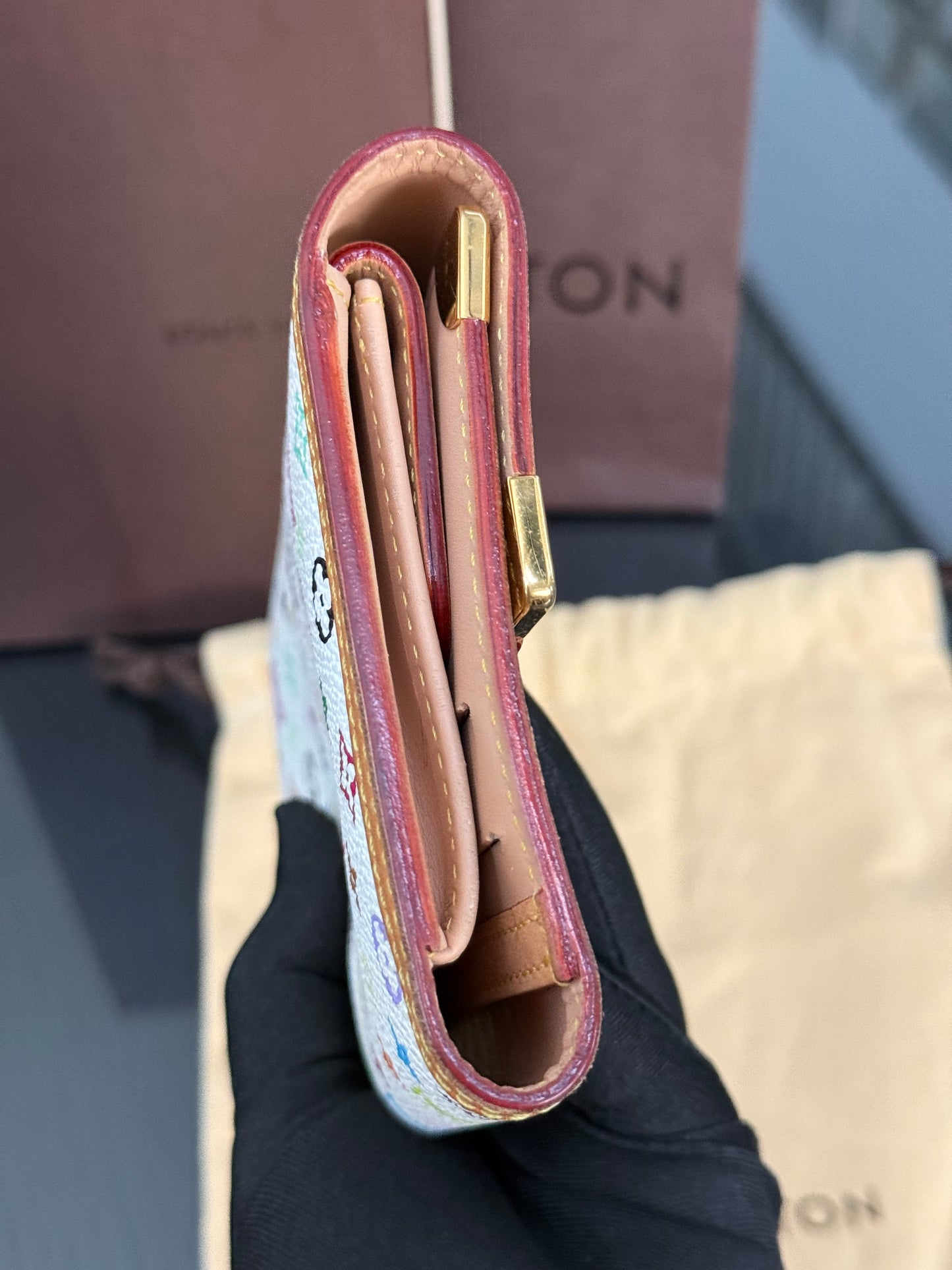 Multicolor International Wallet in White with Box , Dustbag and Paper bag Year: 2006