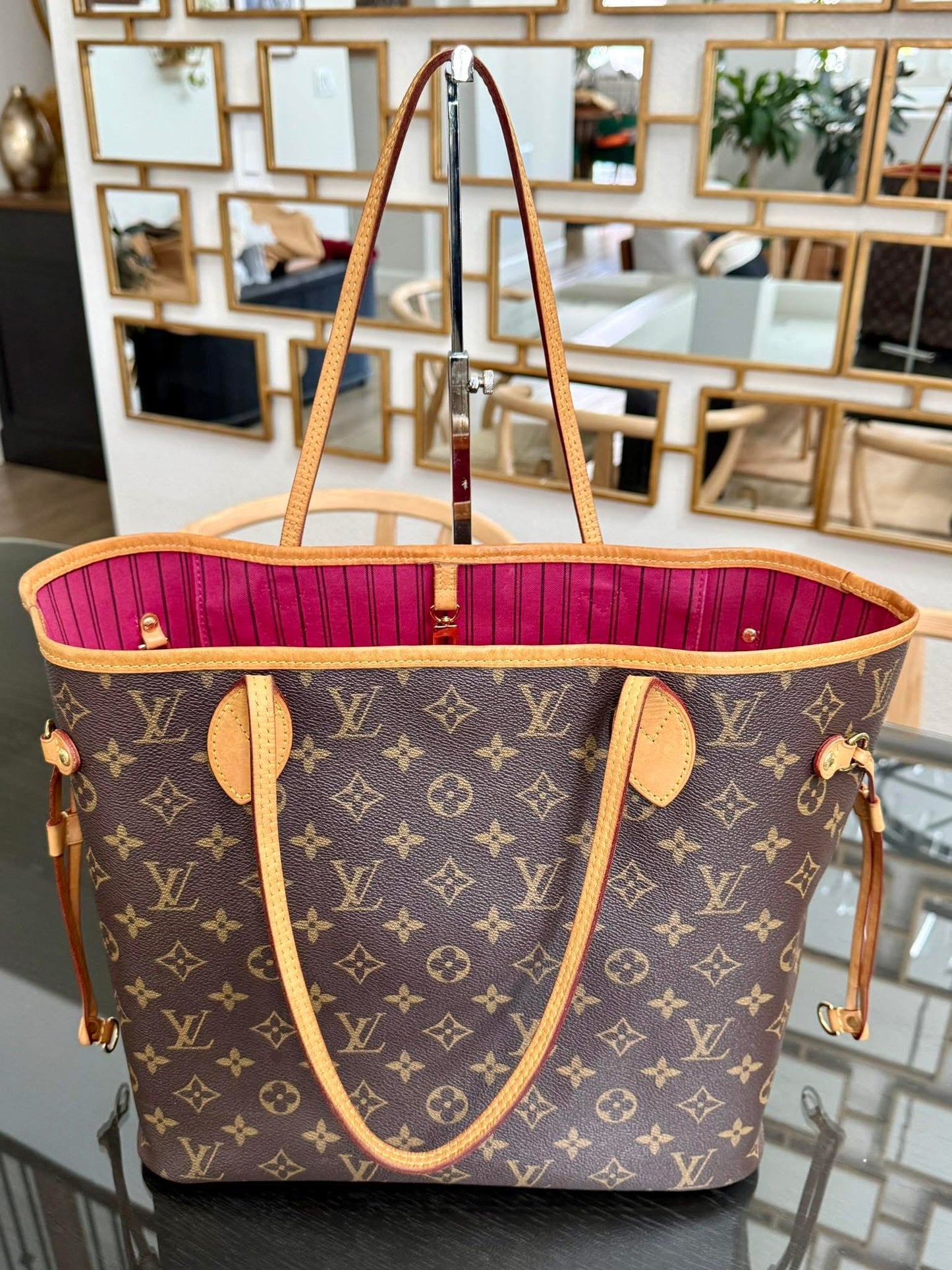 🌺Neverfull MM Monogram in Peony with Dustbag -🗓️ Year: 2016