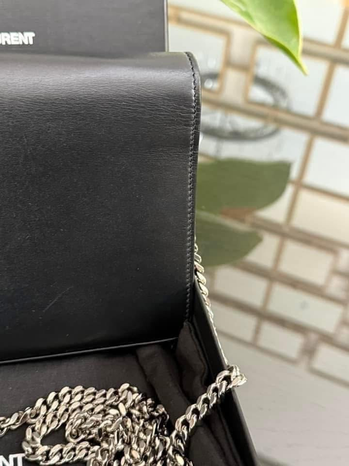 Kate Stars Calfskin Leather Chain Clutch Crossbody 📦 With Box, Dustbag, Cards, and Paper Bag