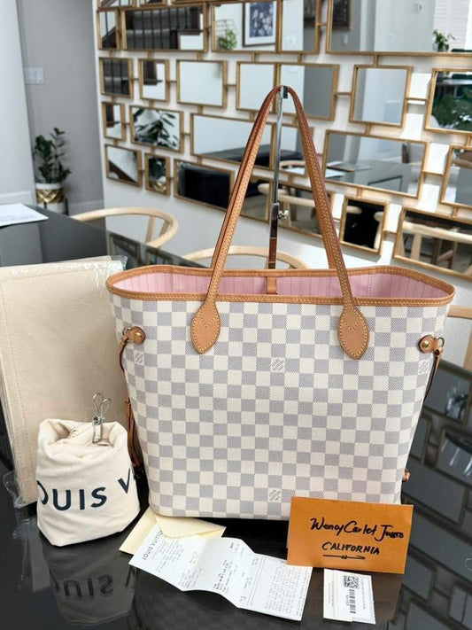 Neverfull MM in Rose Ballerine w/ Dustbag, Receipt and Insert Organizer -🗓️ Microchip