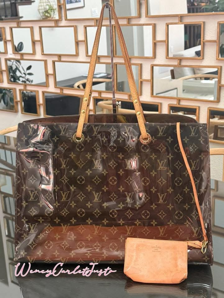 Clear Monogram Vinyl Cabas Cruise GM Tote with Pouch 📅 Year: 2000