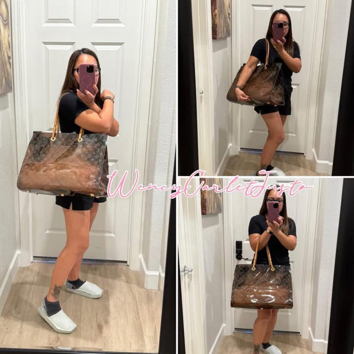 Clear Monogram Vinyl Cabas Cruise GM Tote with Pouch 📅 Year: 2000