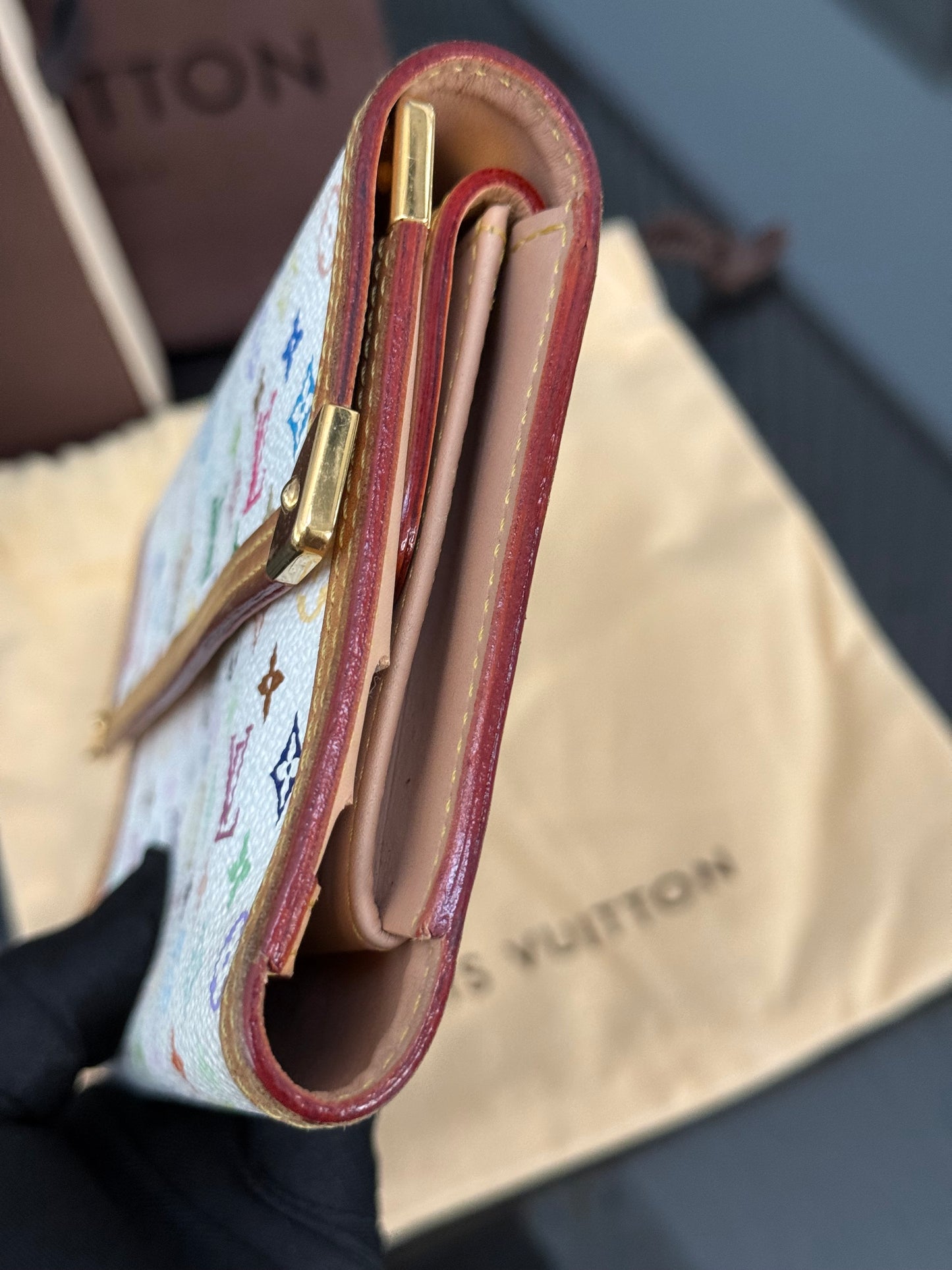 Multicolor International Wallet in White with Box , Dustbag and Paper bag Year: 2006