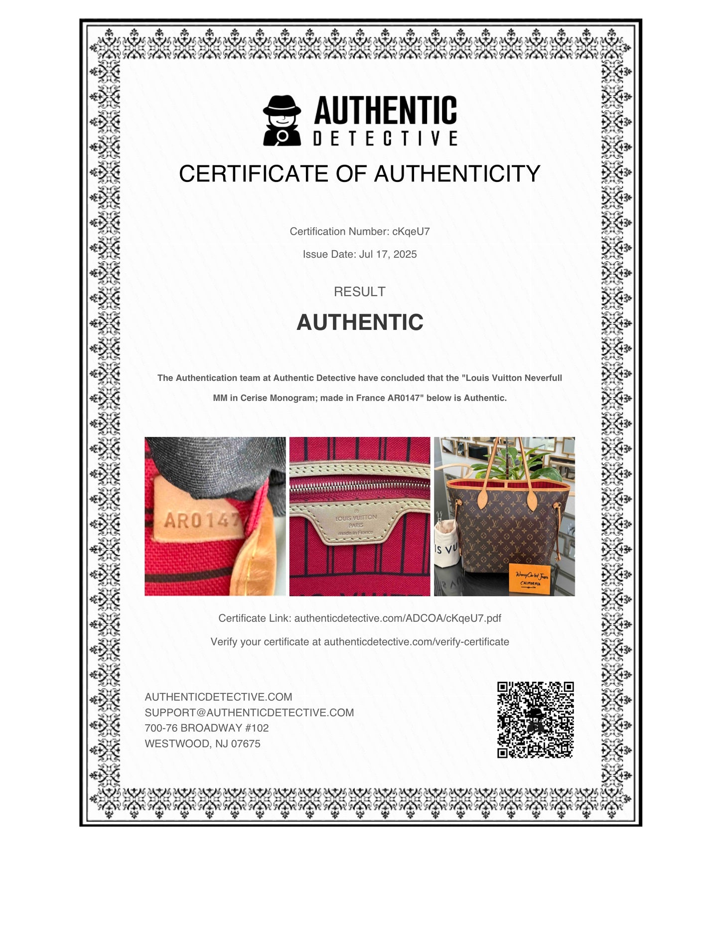 Neverfull MM in Monogram Cerise Interior with Dustbag 🗓️ Year: 2017