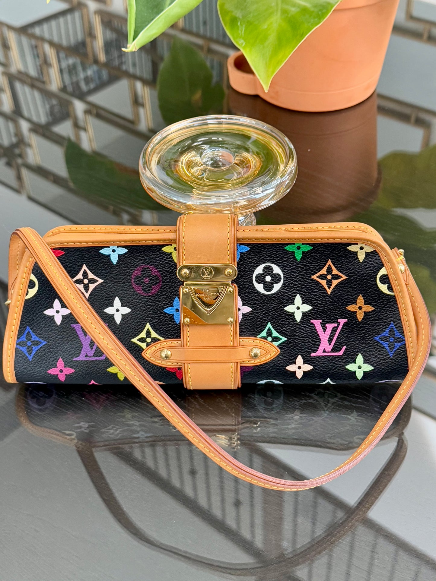 Multicolor Shirley Clutch/ Shoulder Bag with Box📅 Year: 2005