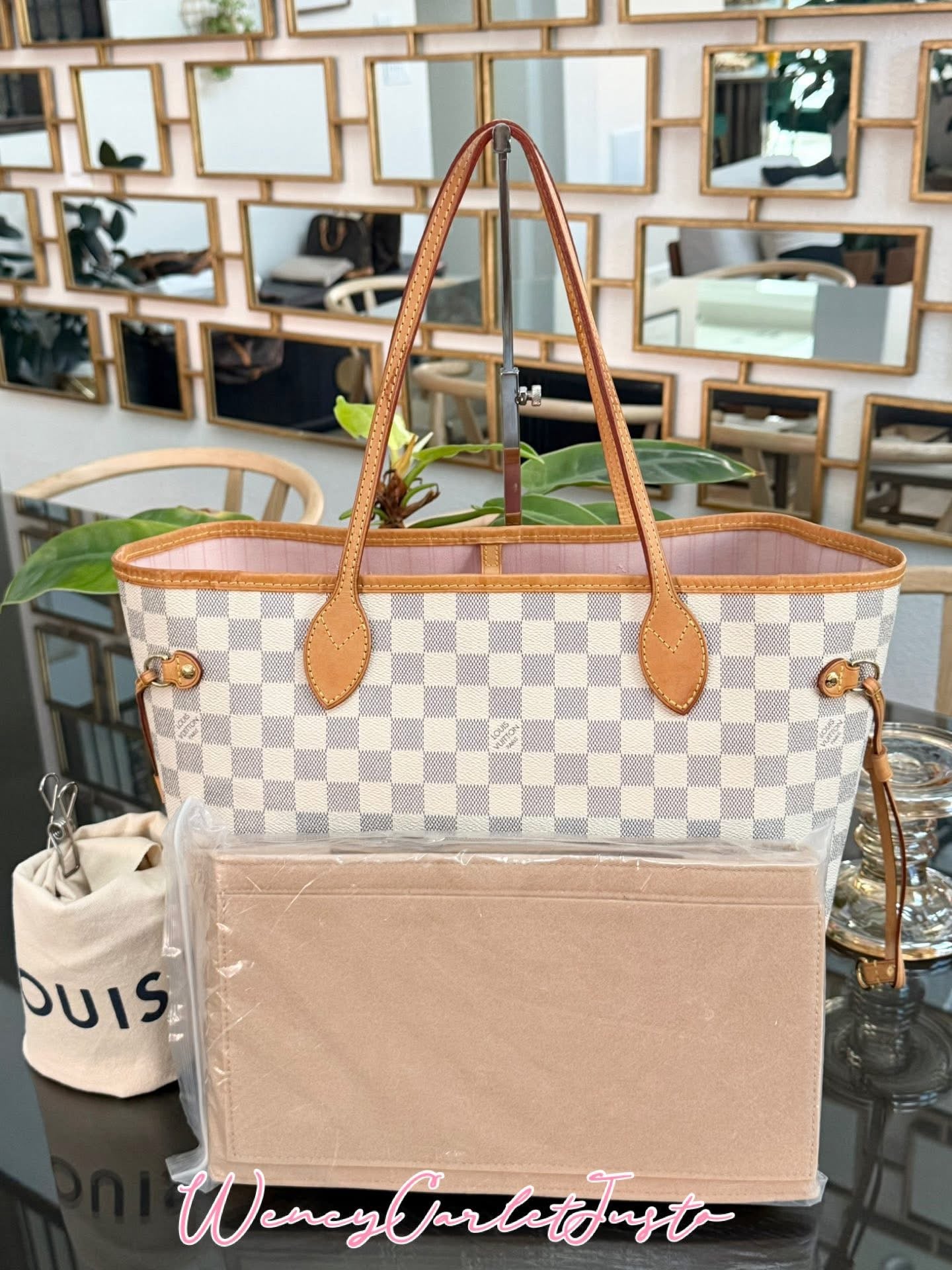 Neverfull MM Azur in Rose Ballerine with Dustbag and Insert Organizer 📅 Year: 2017