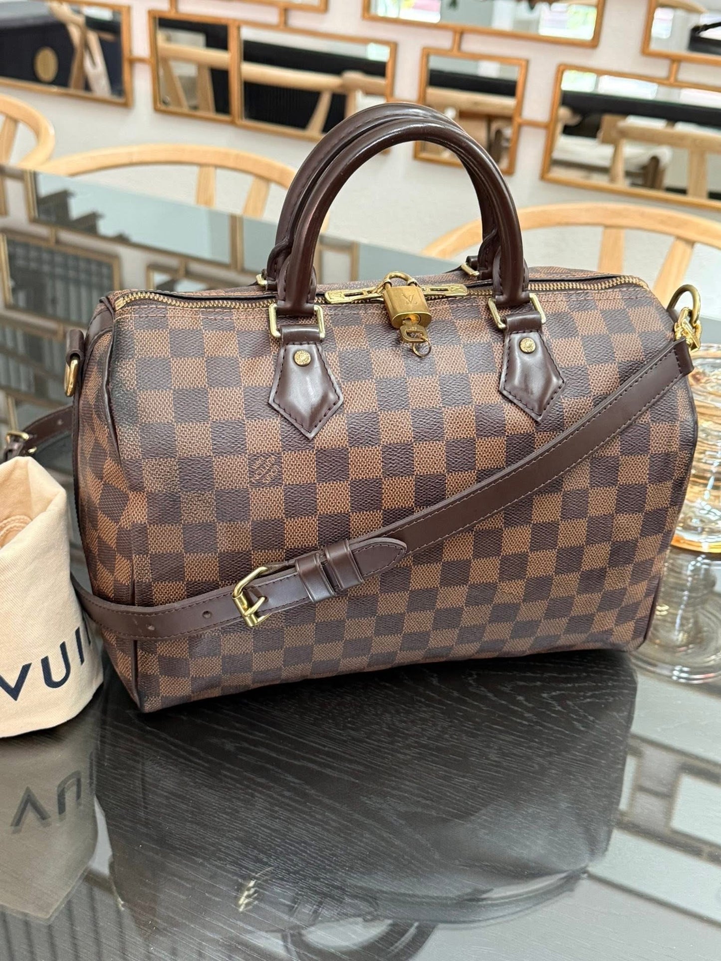 Speedy 30 Bandoulier in DE with 🔐 lock, Key, Original Strap, Insert Organizer and Dustbag -🗓️ Year: 2018