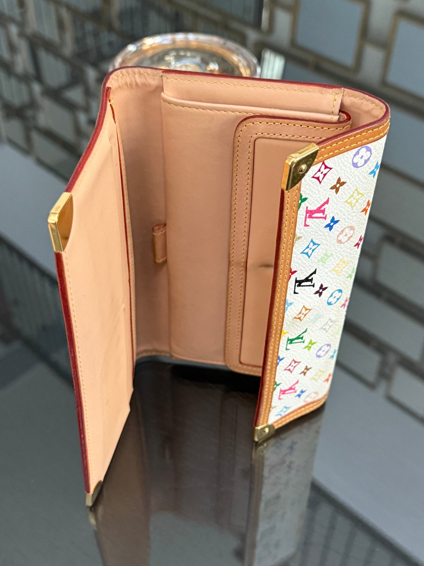 Multicolor International Wallet in White with Box , Dustbag and Paper bag Year: 2006