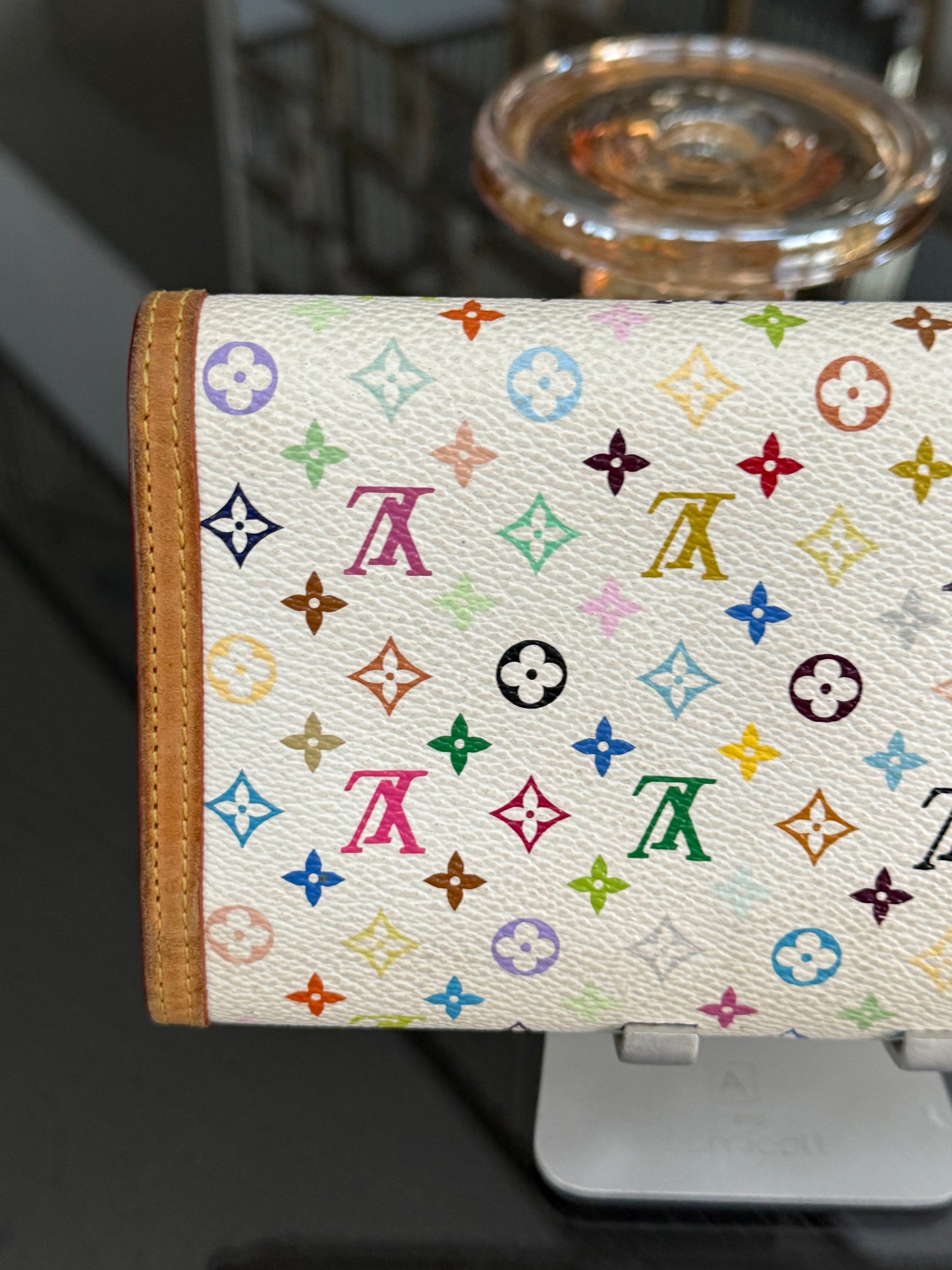 Multicolor International Wallet in White with Box , Dustbag and Paper bag Year: 2006