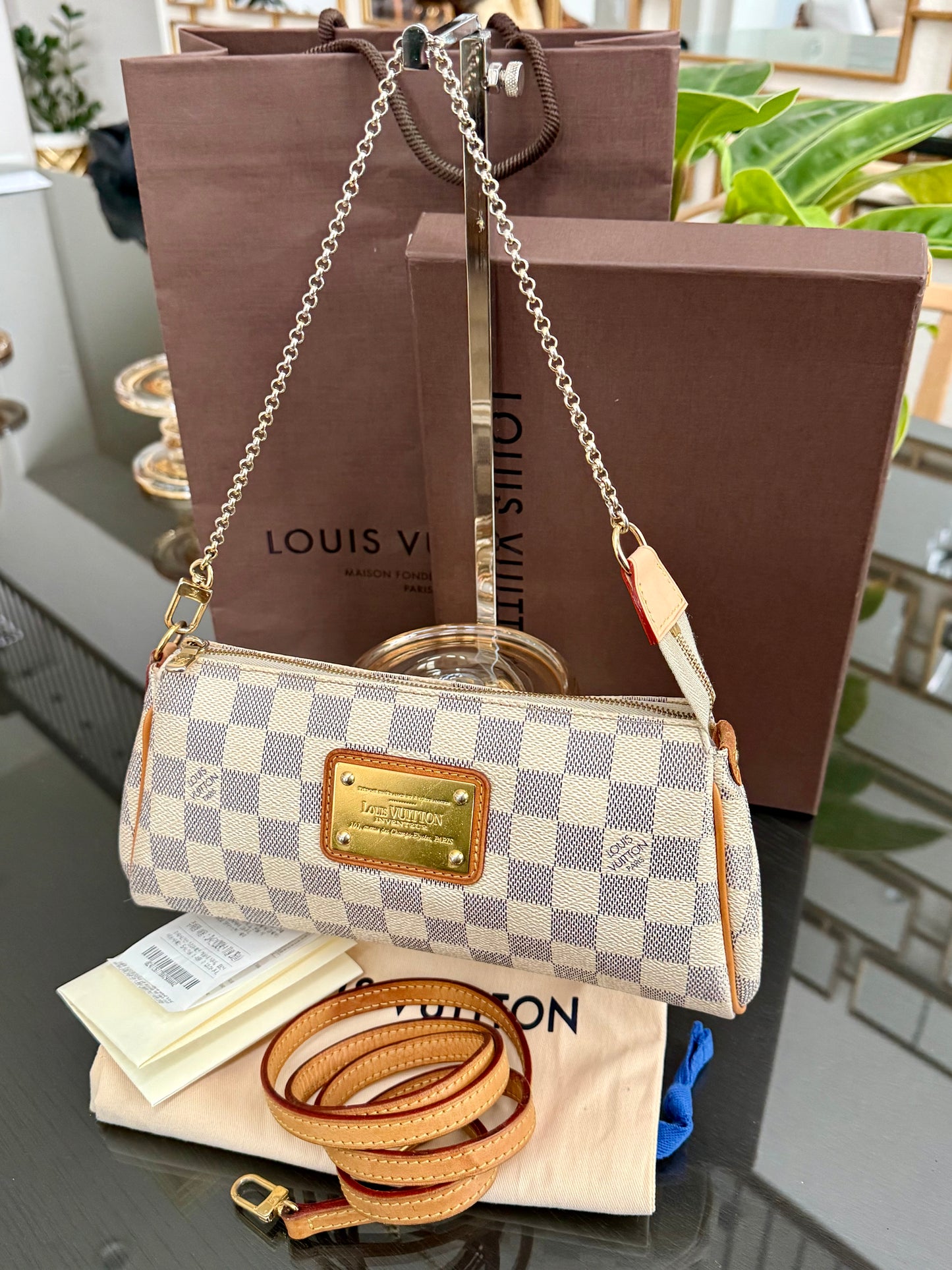 Eva Clutch in Azur with Dustbag , box and Paper bag🗓️ Year: 2011