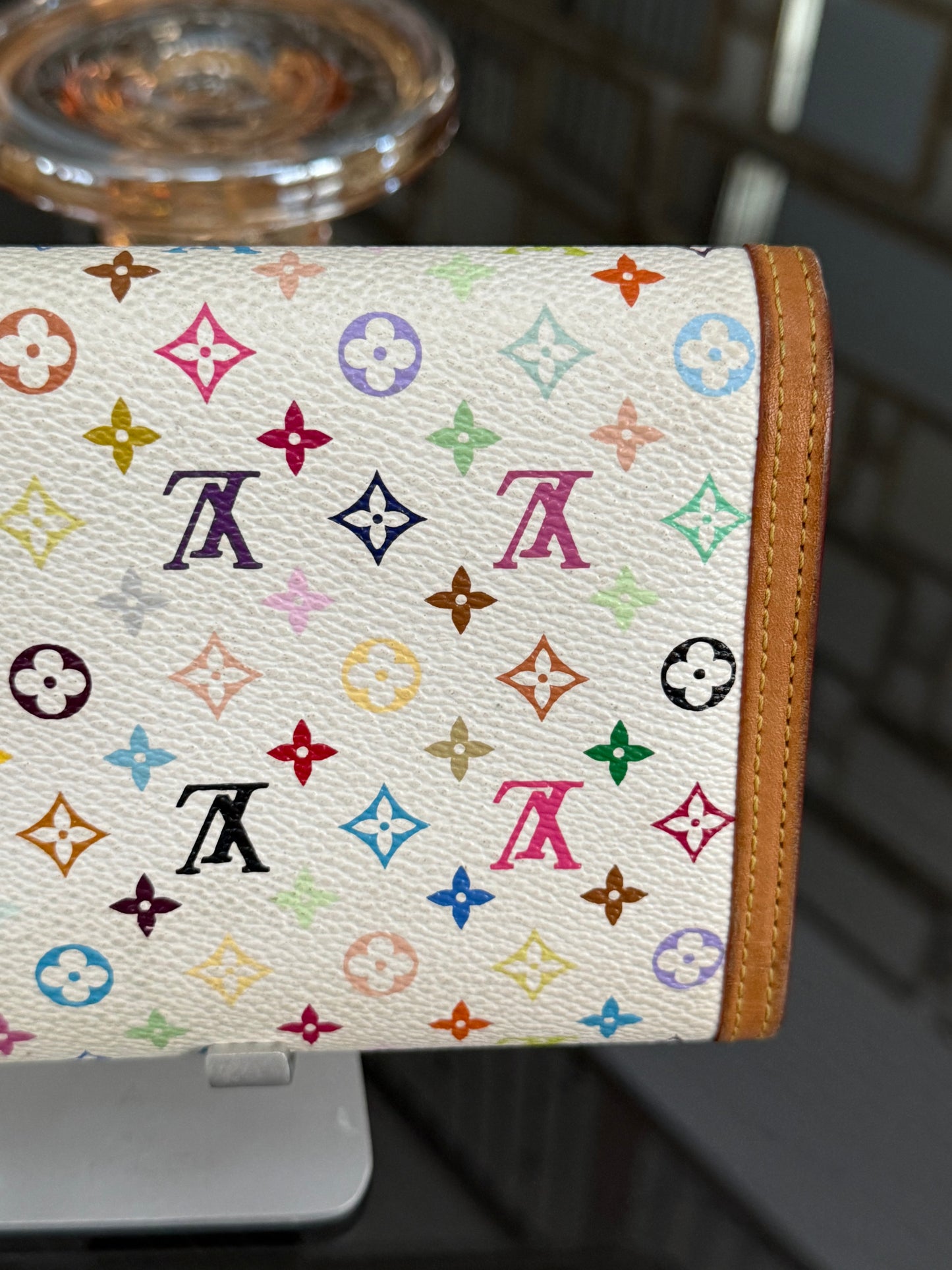 Multicolor International Wallet in White with Box , Dustbag and Paper bag Year: 2006
