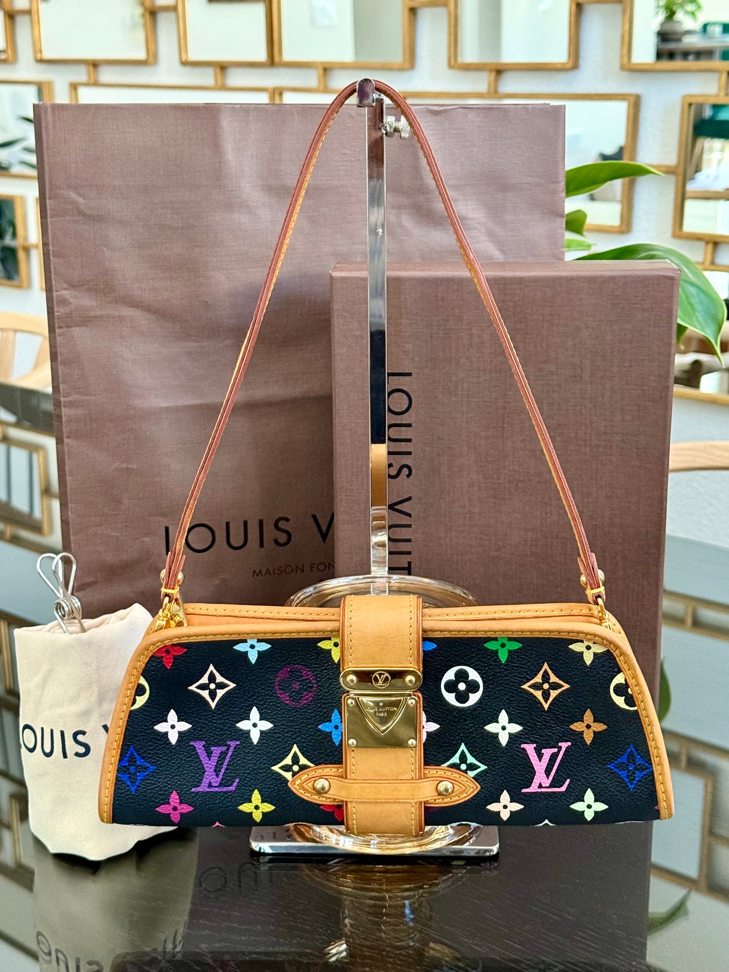 Multicolor Shirley Clutch/ Shoulder Bag with Dustbag, Box and Paper Bag 📅 Year: 2005