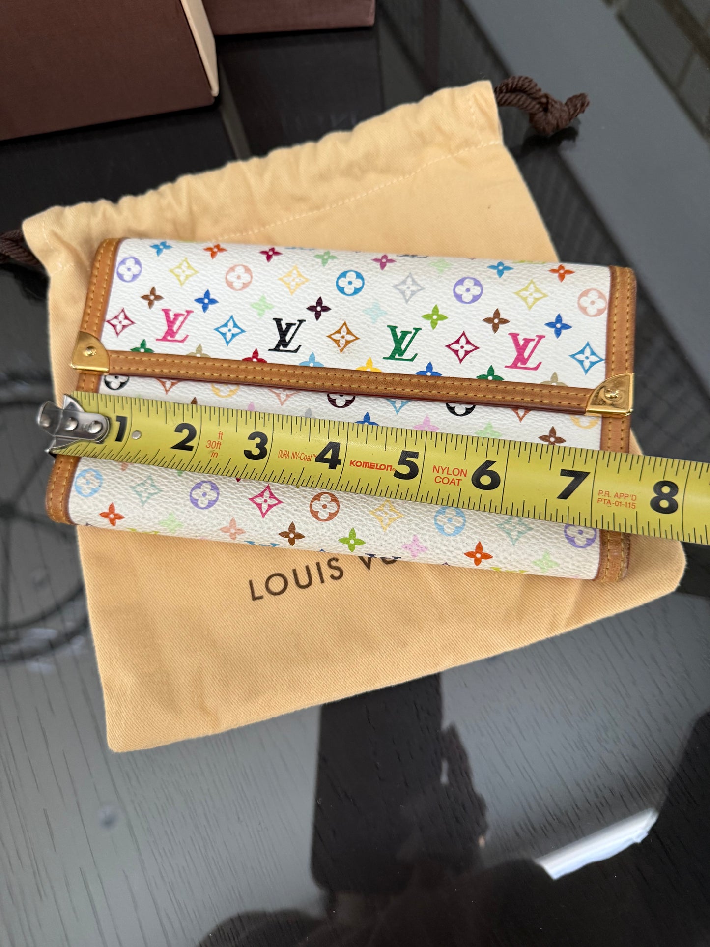 Multicolor International Wallet in White with Box , Dustbag and Paper bag Year: 2006