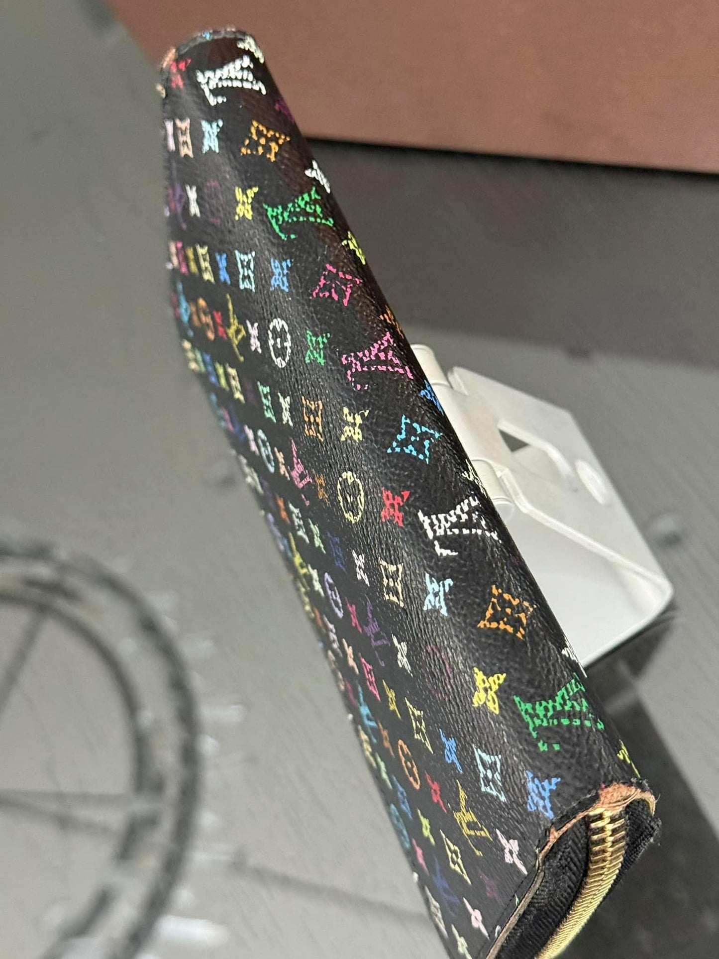 Multicolor Zippy Long Wallet in Black with Box , Dustbag and Paper bag Year: 2010