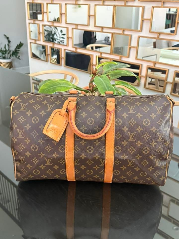 Keepall 45 Bandoulier with Original Strap , Luggage Tag and Poignet 📅 Year: 1989