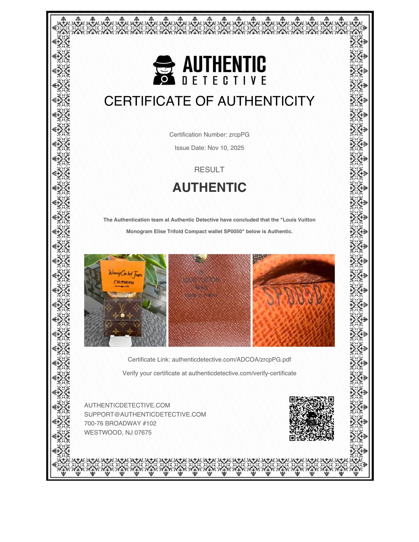 Monogram Elise Trifold Compact Wallet 🗓️ Year: 2000