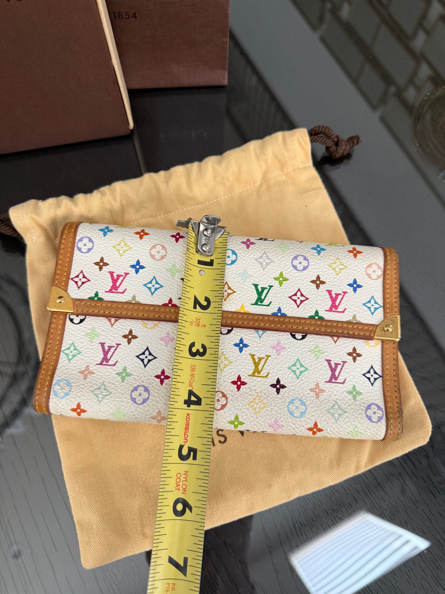 Multicolor International Wallet in White with Box , Dustbag and Paper bag Year: 2006