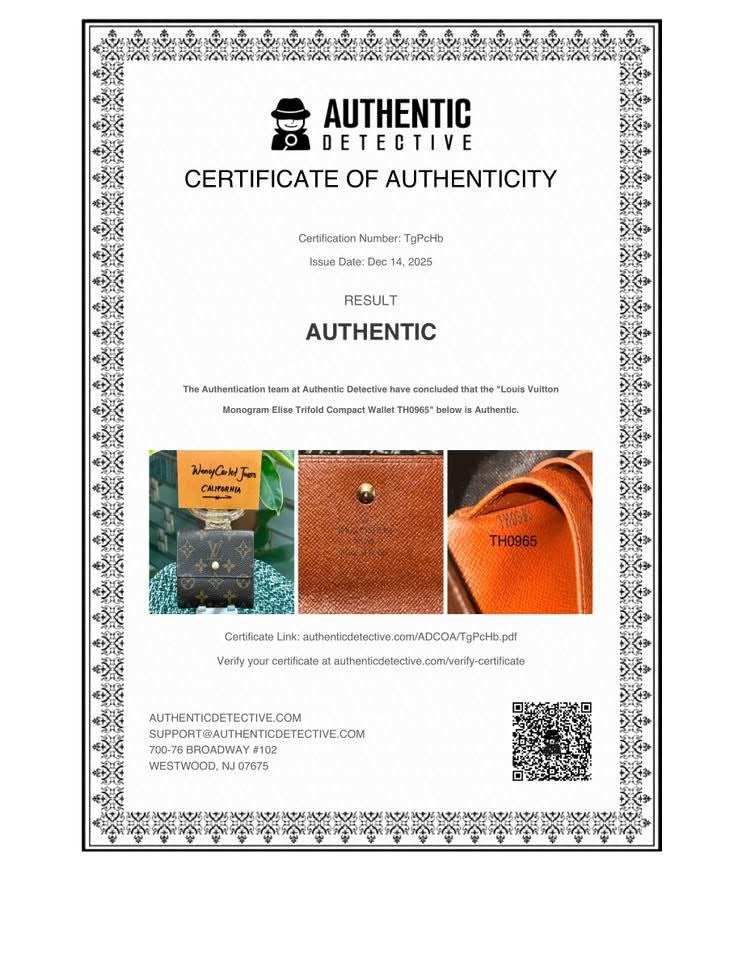 Monogram Elise Trifold Compact Wallet 🗓️ Year: 1995