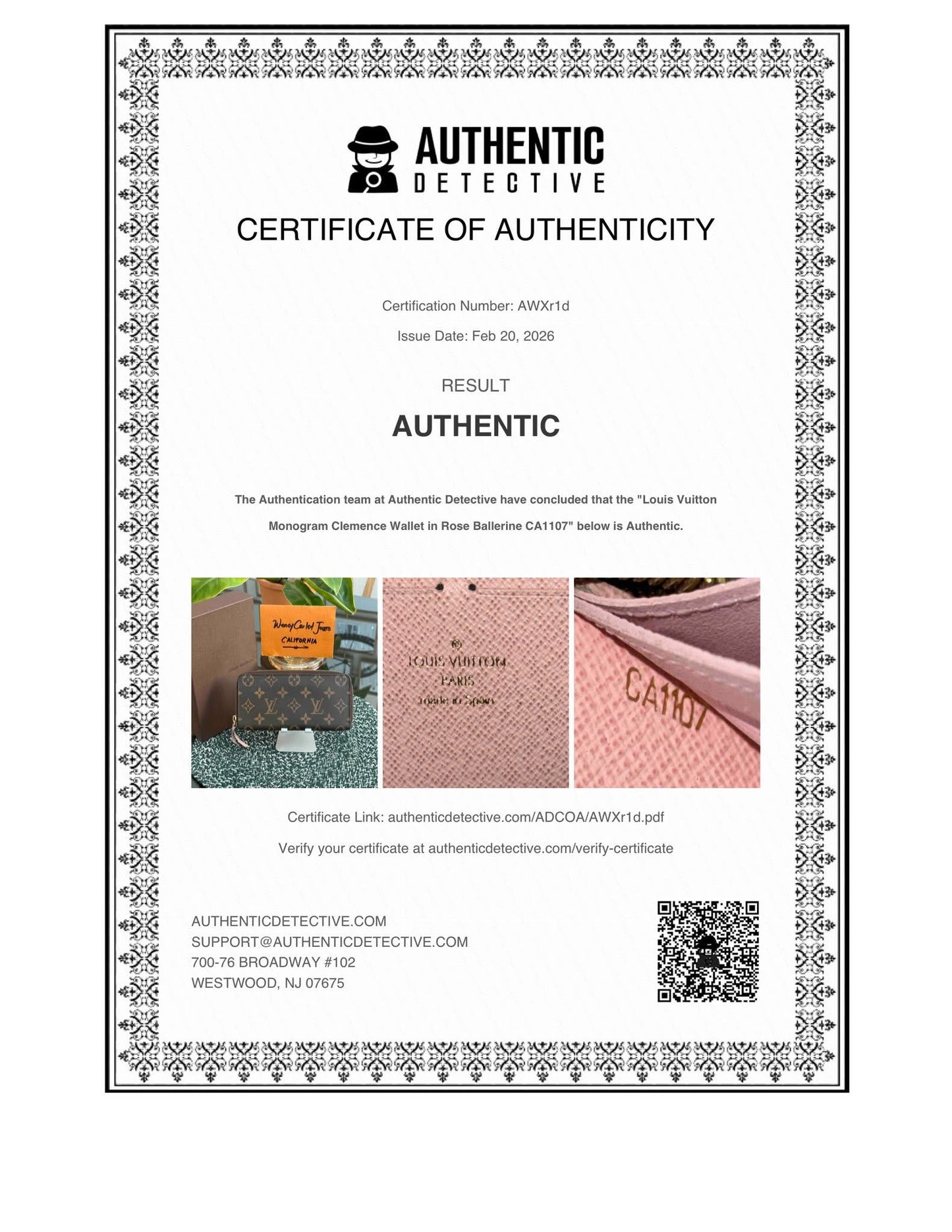 Clemence Wallet Monogram in Rose Ballerine with Box 🗓️ Year 2017