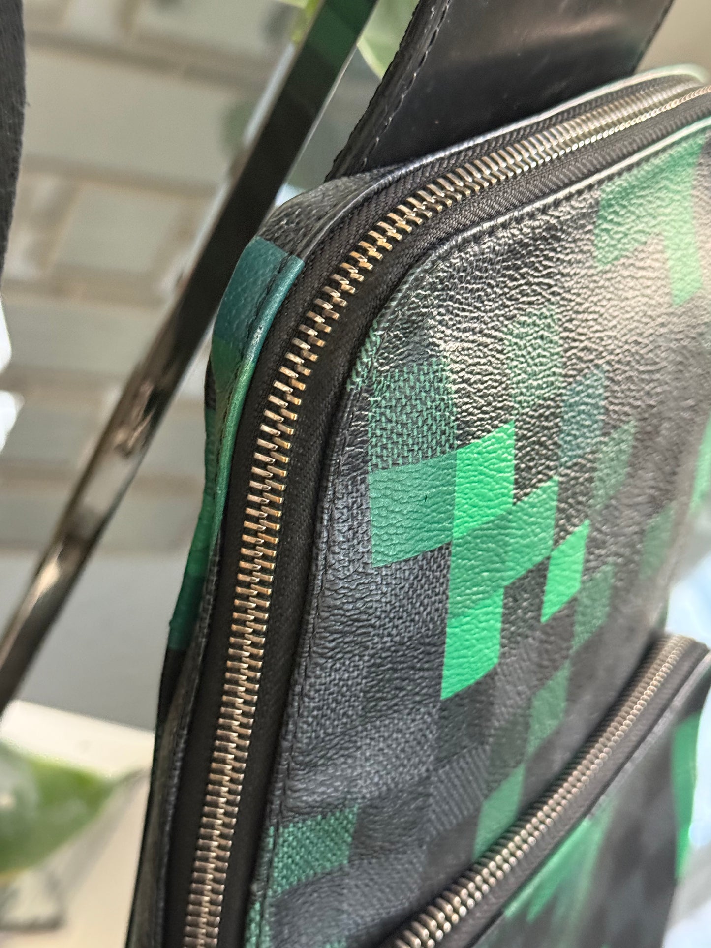 Avenue Sling Damier Graphite Green Pixel with Dustbag -Year 2018