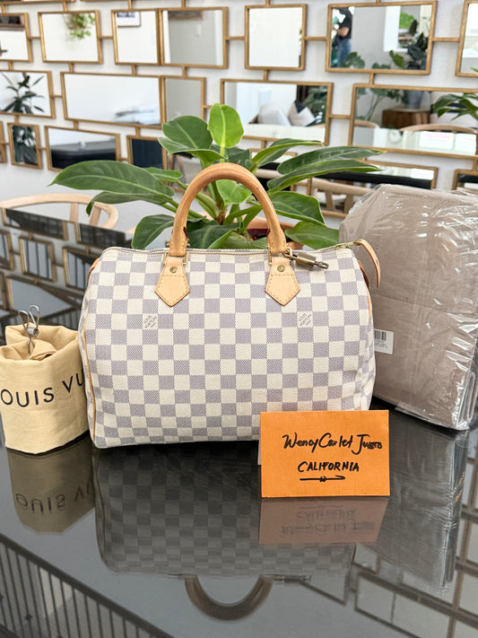 Speedy 30 in Damier Azur with lock 🔐 key, Dustbag and Insert Organizer -🗓️ Year 2007