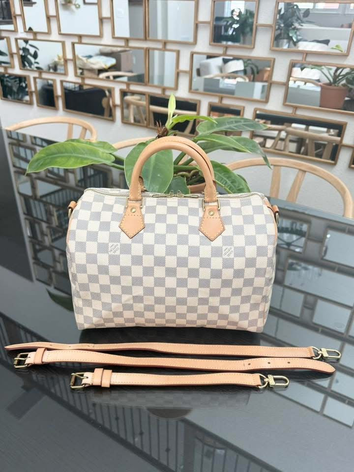 Speedy 30 Bandoulier in Azur with Original Strap, Dustbag and Insert Organizer -🗓️ Year: 2013