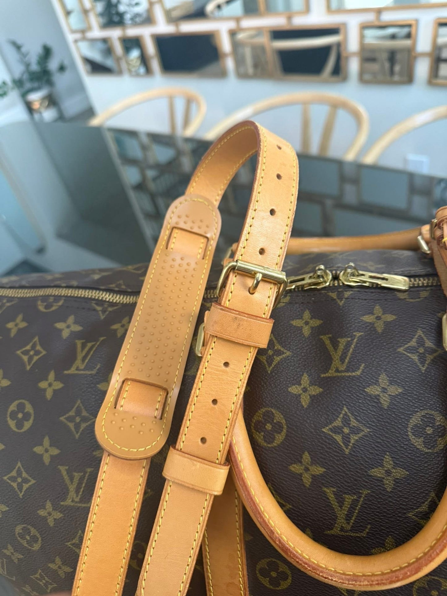 Keepall 55 Bandoulier with Original Strap, Luggage tag and Poignet 🗓️ Year: 1996