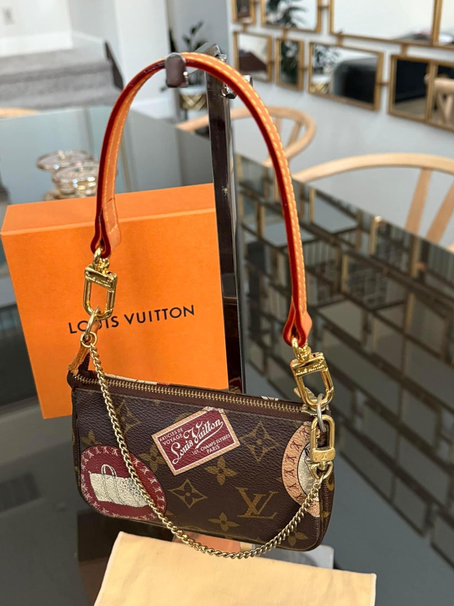Monogram Patch Mini Pochette Accessories with Vanchetta Handle, Dustbag & Box - 📅 Year: 2009