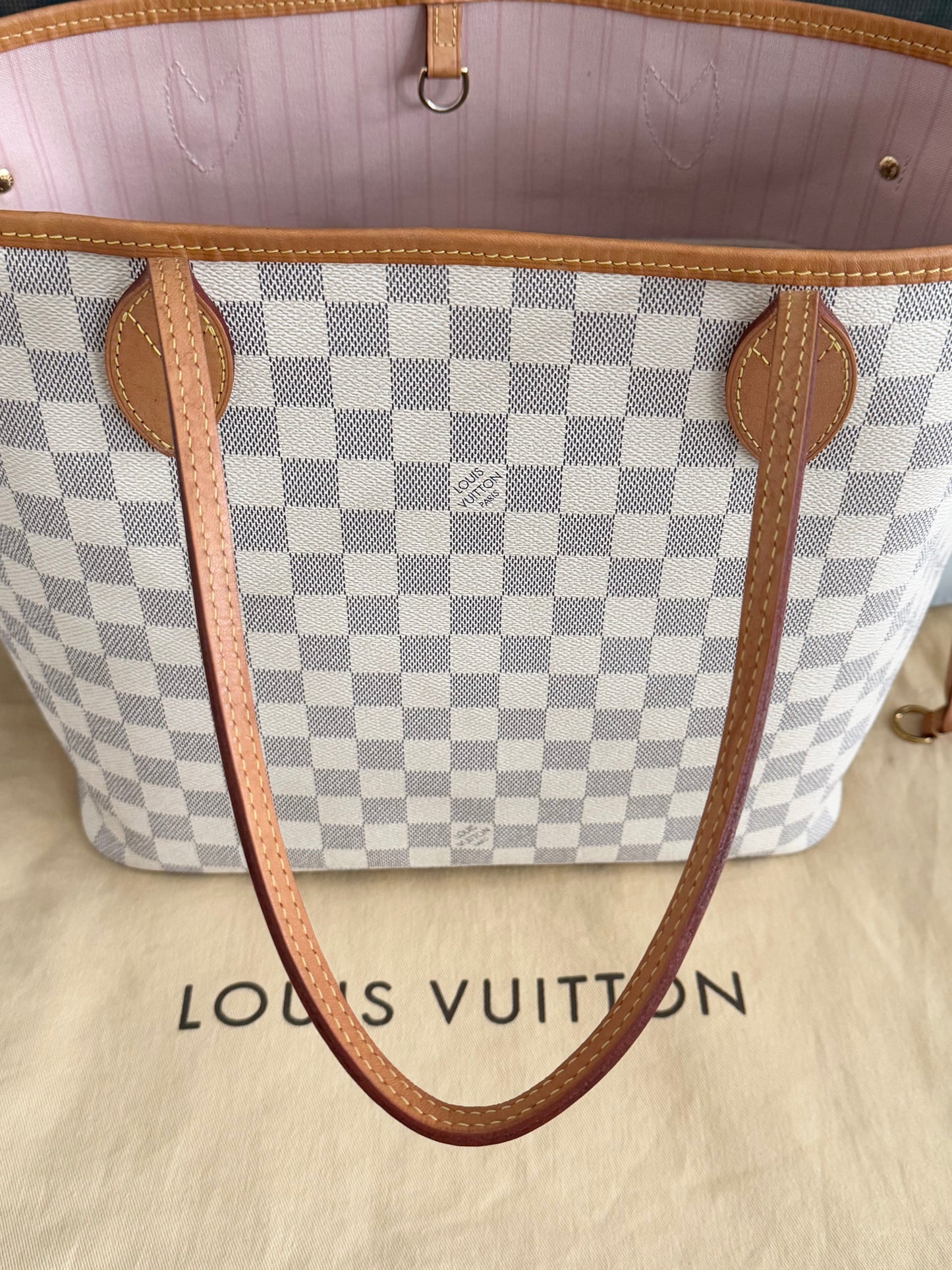 Neverfull MM Azur in Rose Ballerine with Dustbag -Year: 2018