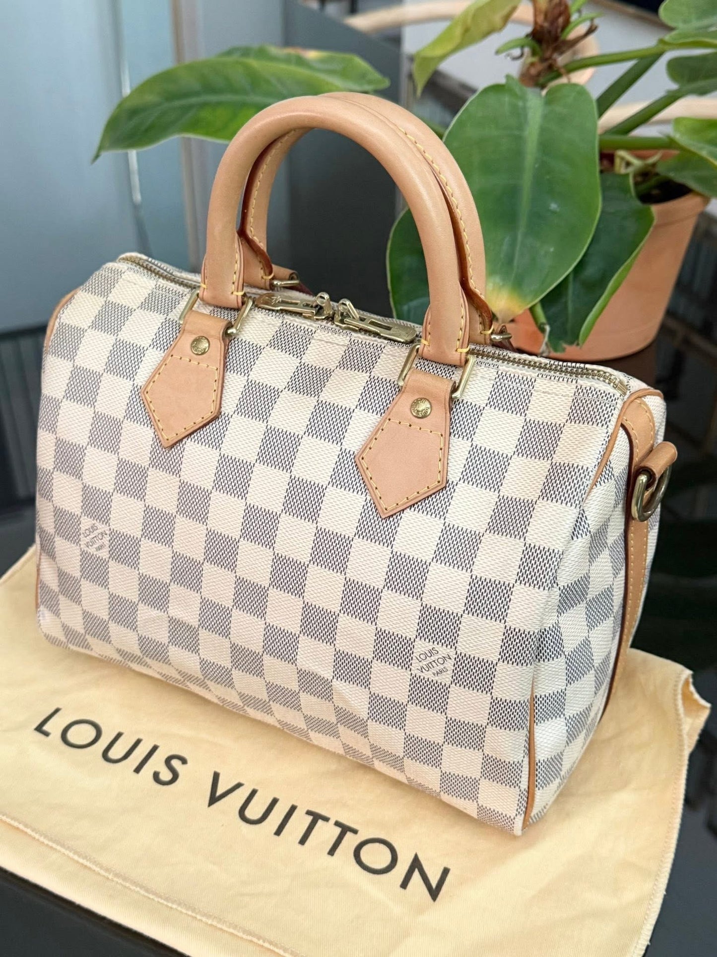 Speedy 25 Bandoulier in Azur with Original Strap, Dustbag and Insert Organizer -🗓️ Year: 2013