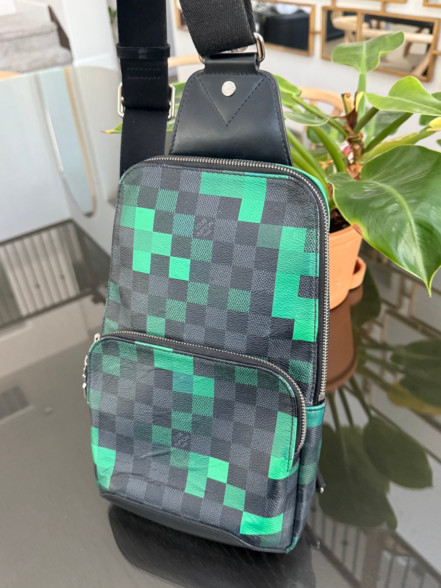 Avenue Sling Damier Graphite Green Pixel with Dustbag -Year 2018