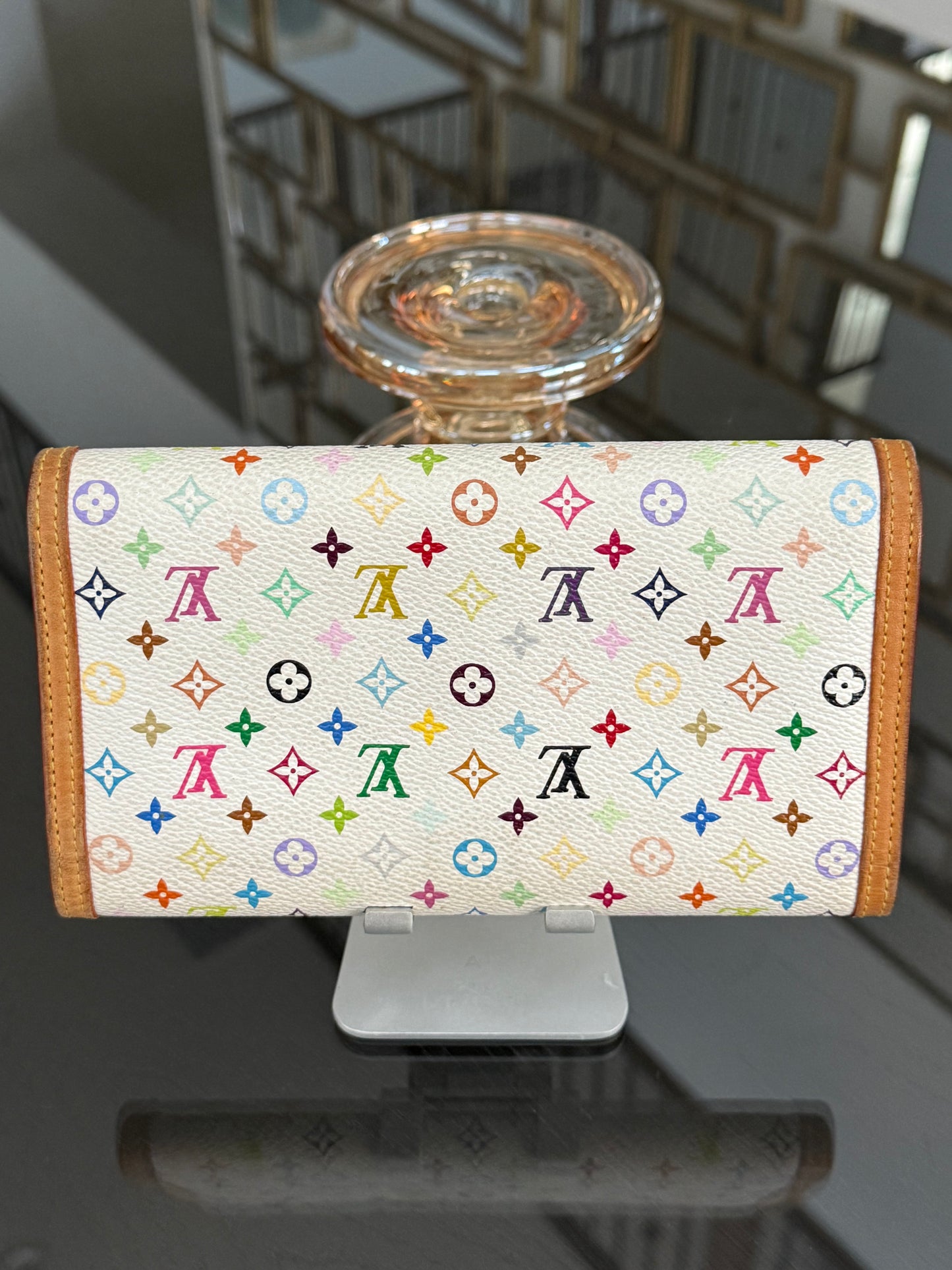 Multicolor International Wallet in White with Box , Dustbag and Paper bag Year: 2006