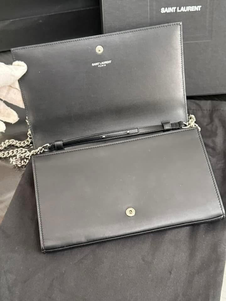 Kate Stars Calfskin Leather Chain Clutch Crossbody 📦 With Box, Dustbag, Cards, and Paper Bag