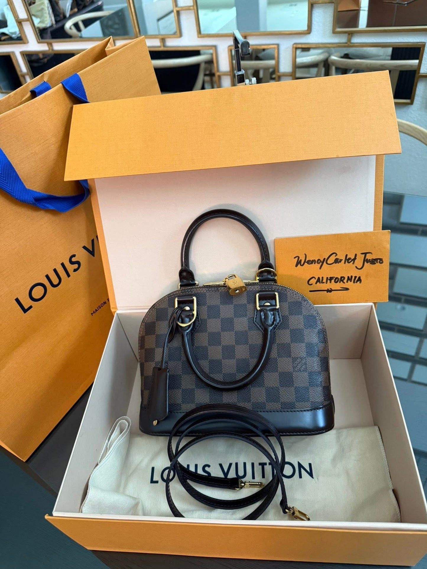 Alma BB in DE with Clochette, Lock 🔐 key, Original Strap, Box Dustbag, Paper bag and Insert Organizer 🗓️ Year: 2017-