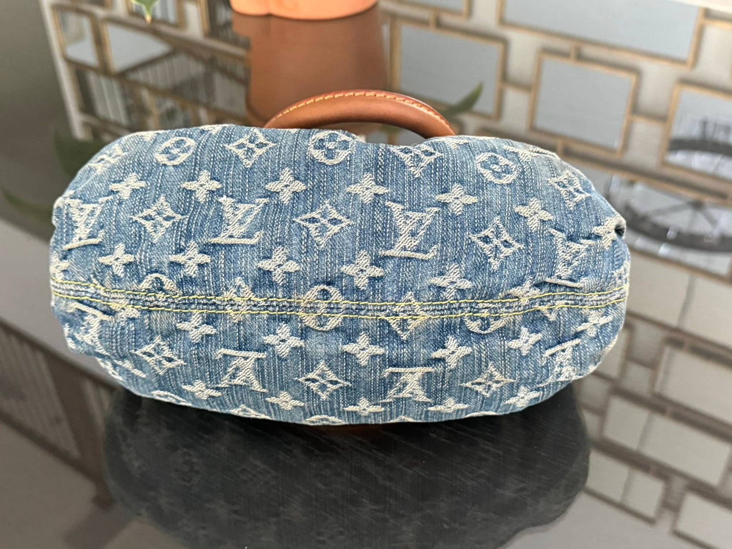 Denim Pleaty Handbag in Blue 📅