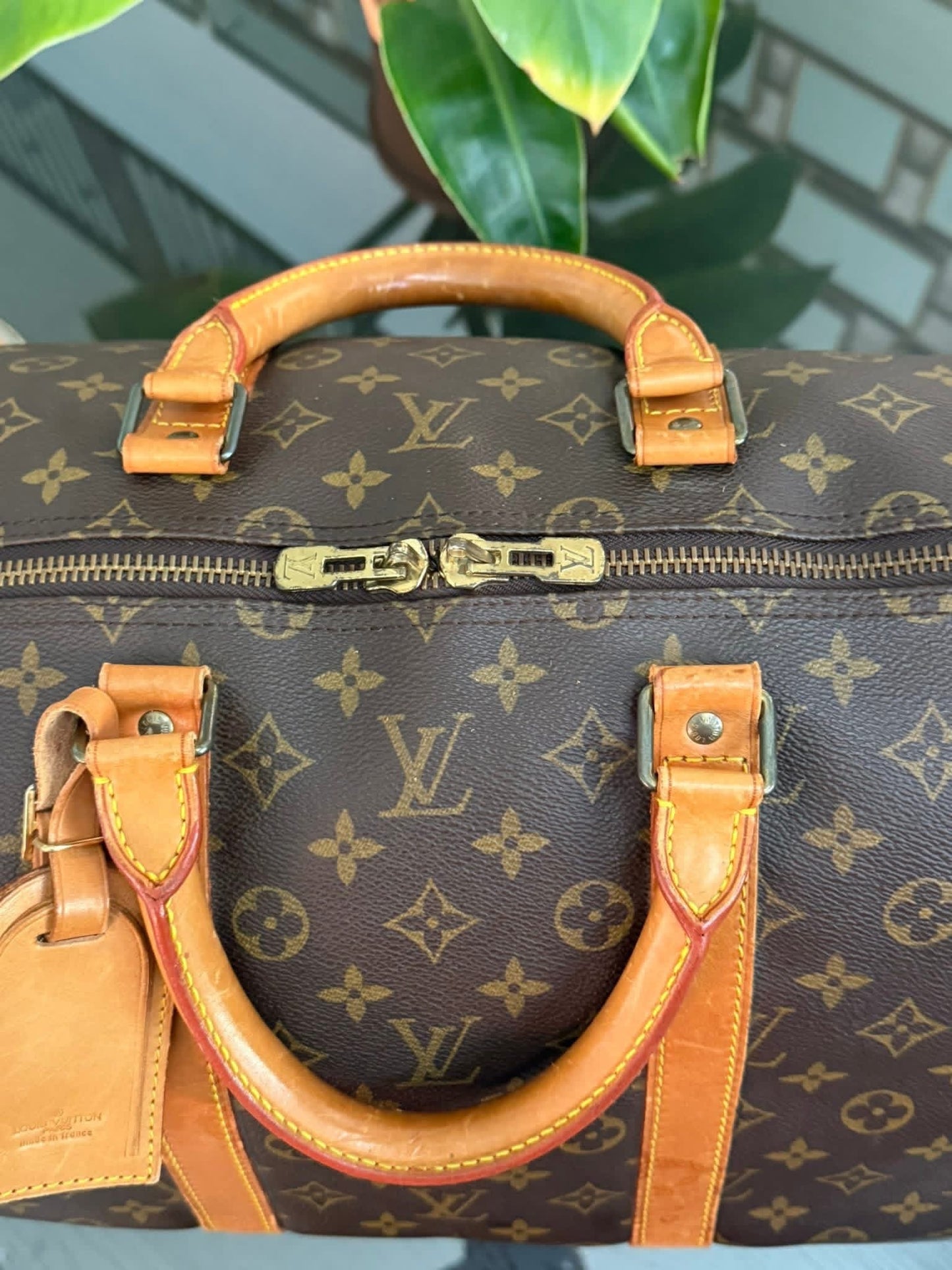 Keepall 55 Bandoulier with Original Strap, Luggage tag and Poignet 🗓️ Year: 1988