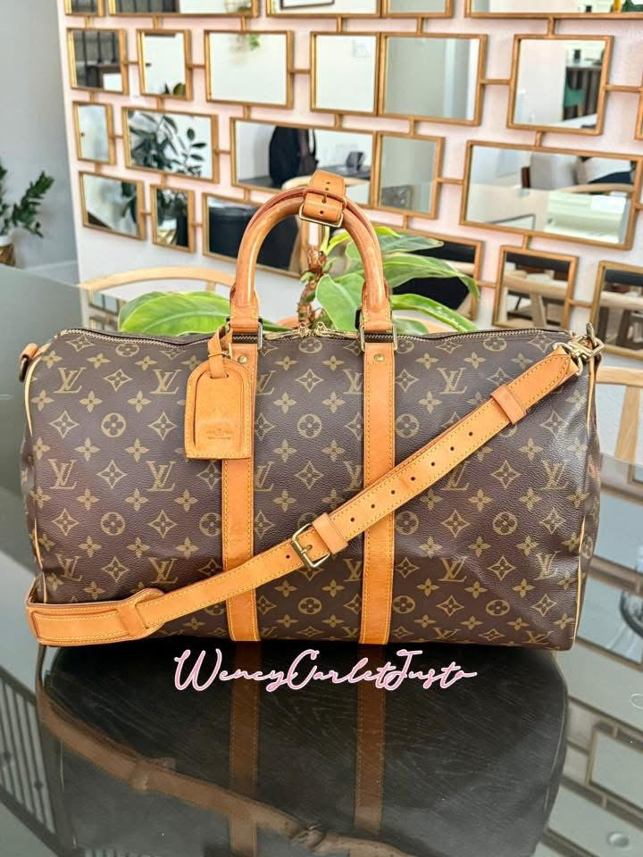 Keepall 45 Bandoulier with Original Strap , Luggage Tag and Poignet 📅 Year: 1989