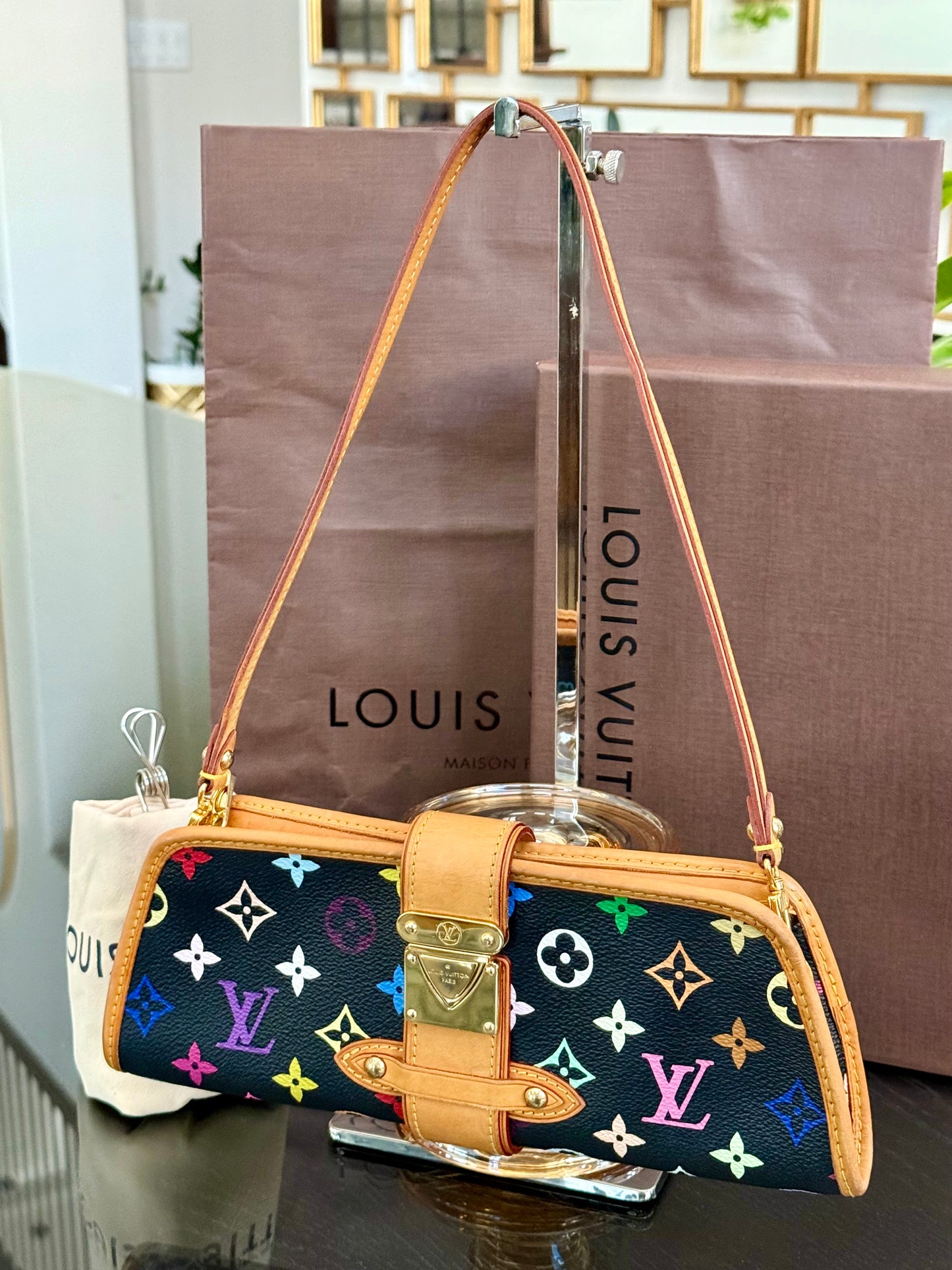 Multicolor Shirley Clutch/ Shoulder Bag with Dustbag, Box and Paper Bag 📅 Year: 2005