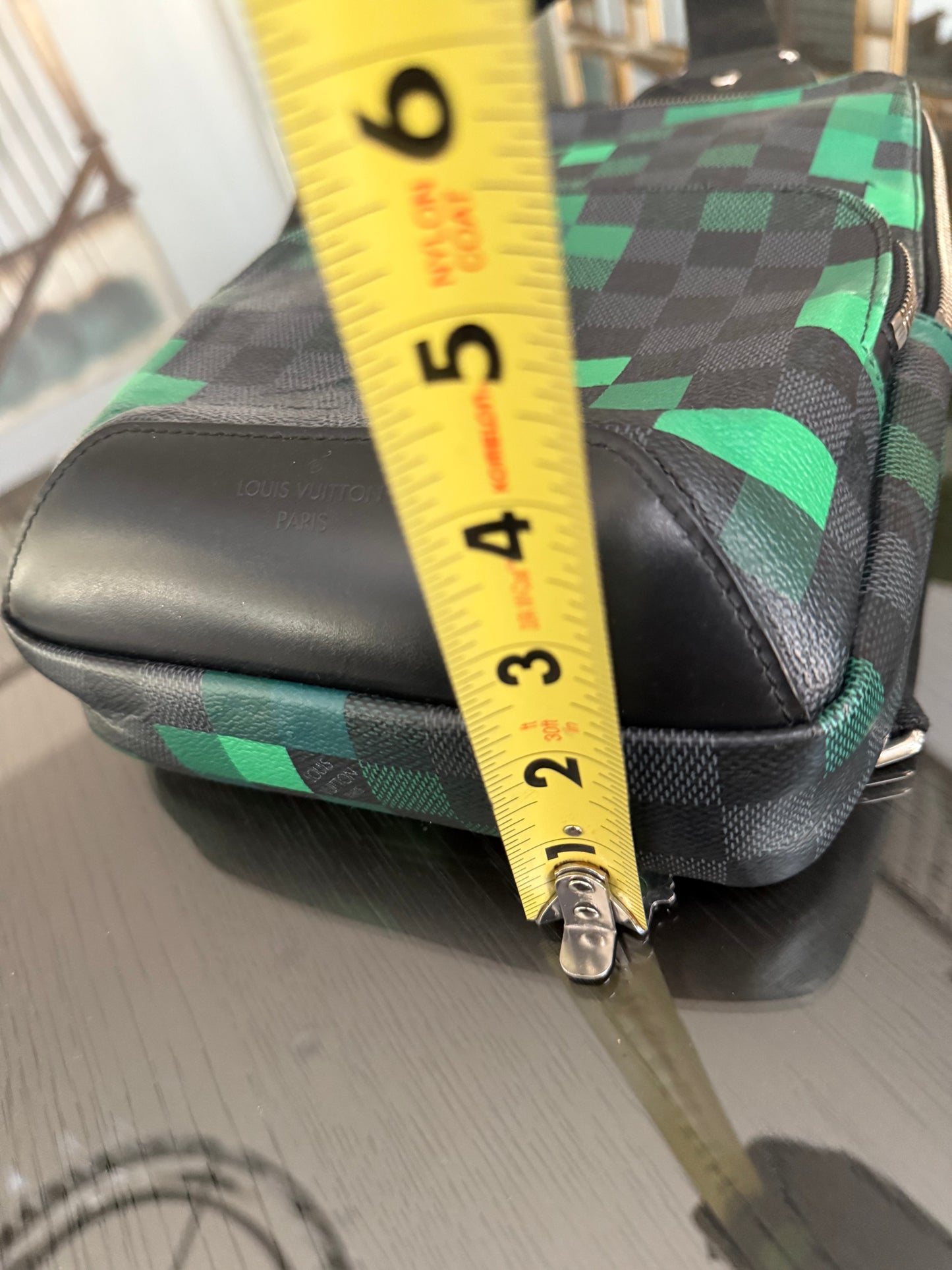 Avenue Sling Damier Graphite Green Pixel with Dustbag -Year 2018